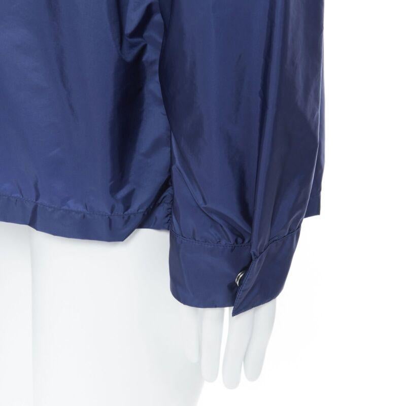 new PRADA Linea Rossa Nylon dark blue side zip light shell shirt style jacket XL For Sale 5