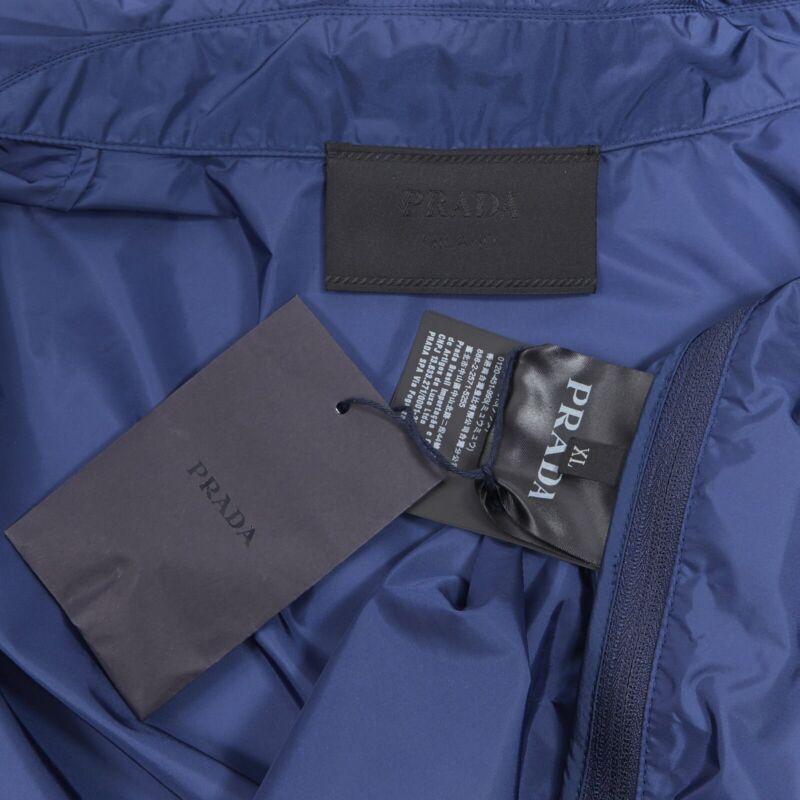 new PRADA Linea Rossa Nylon dark blue side zip light shell shirt style jacket XL For Sale 6