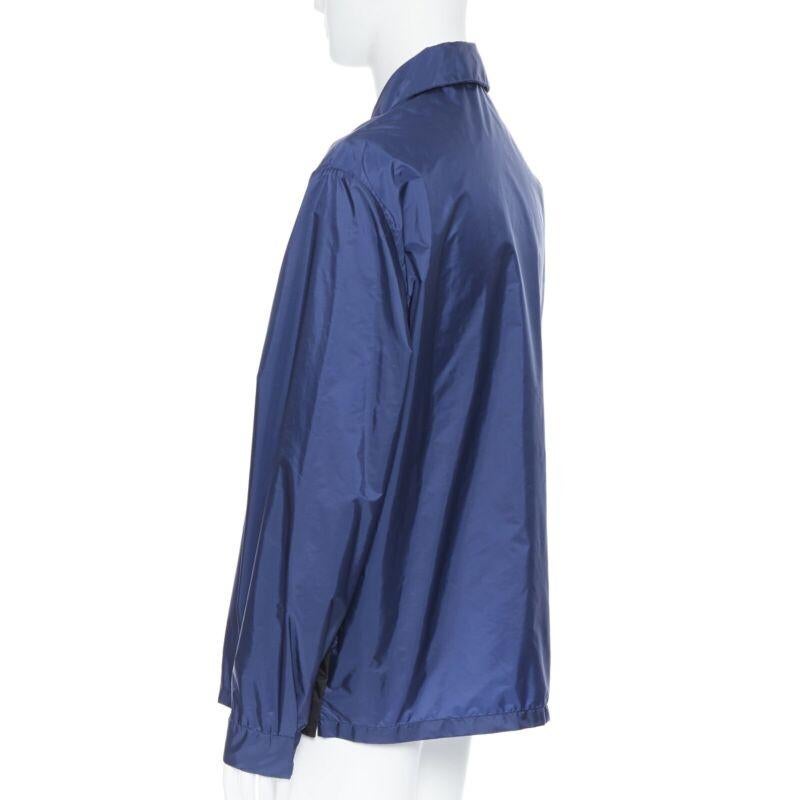 new PRADA Linea Rossa Nylon dark blue side zip light shell shirt style jacket XL For Sale 1