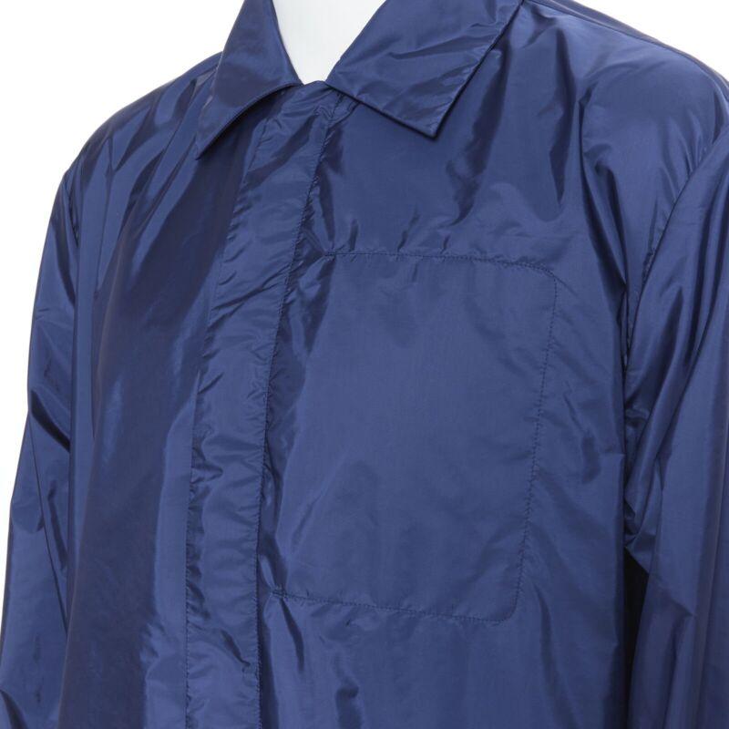 new PRADA Linea Rossa Nylon dark blue side zip light shell shirt style jacket XL For Sale 3