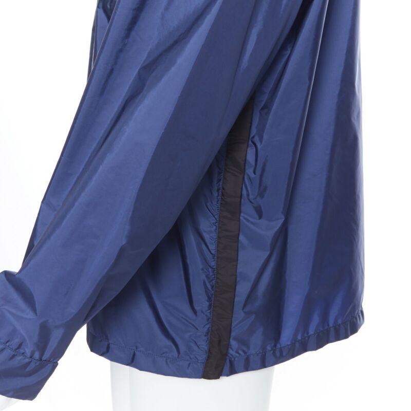 new PRADA Linea Rossa Nylon dark blue side zip light shell shirt style jacket XL For Sale 4