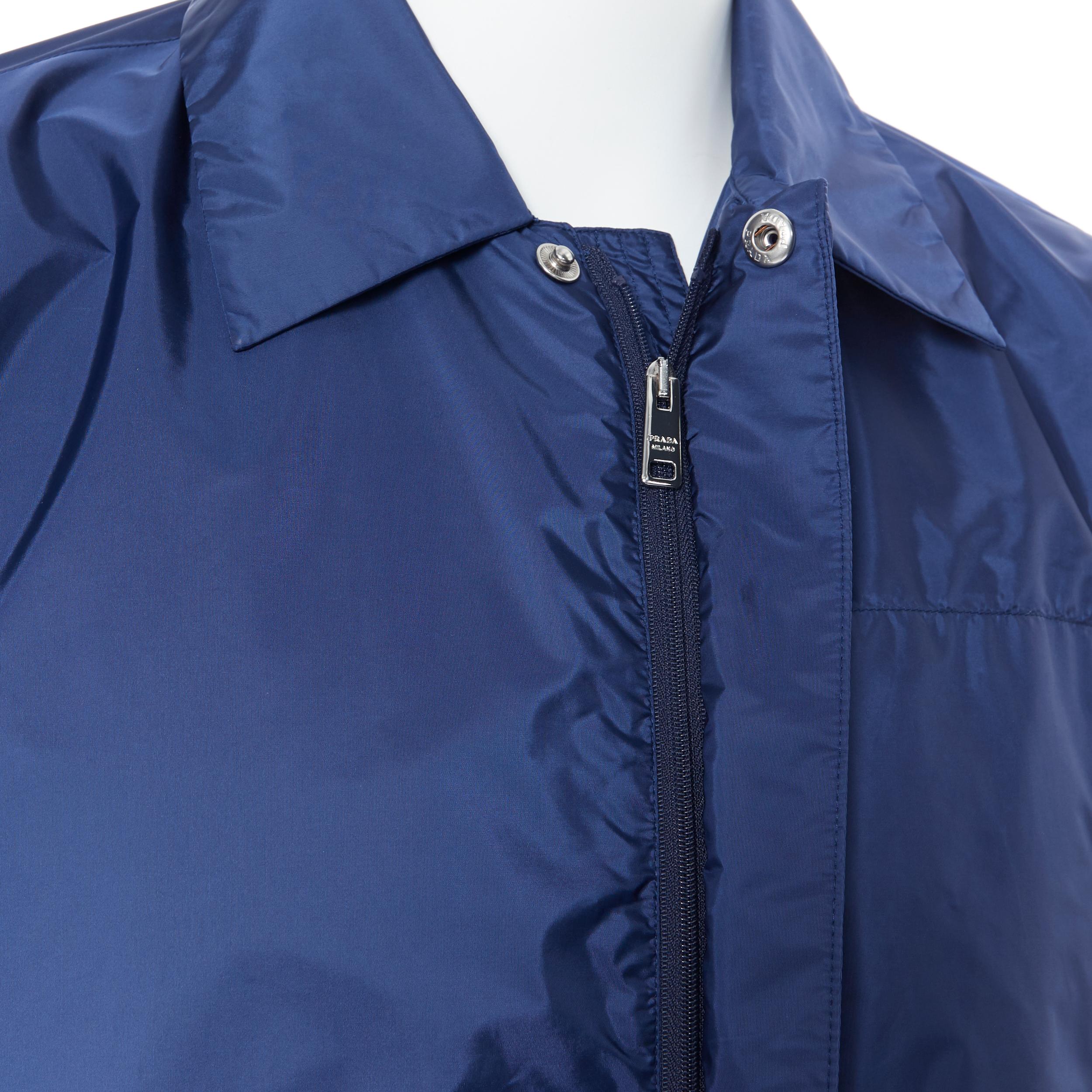 new PRADA Linea Rossa Nylon dark blue zip light shell shirt style 