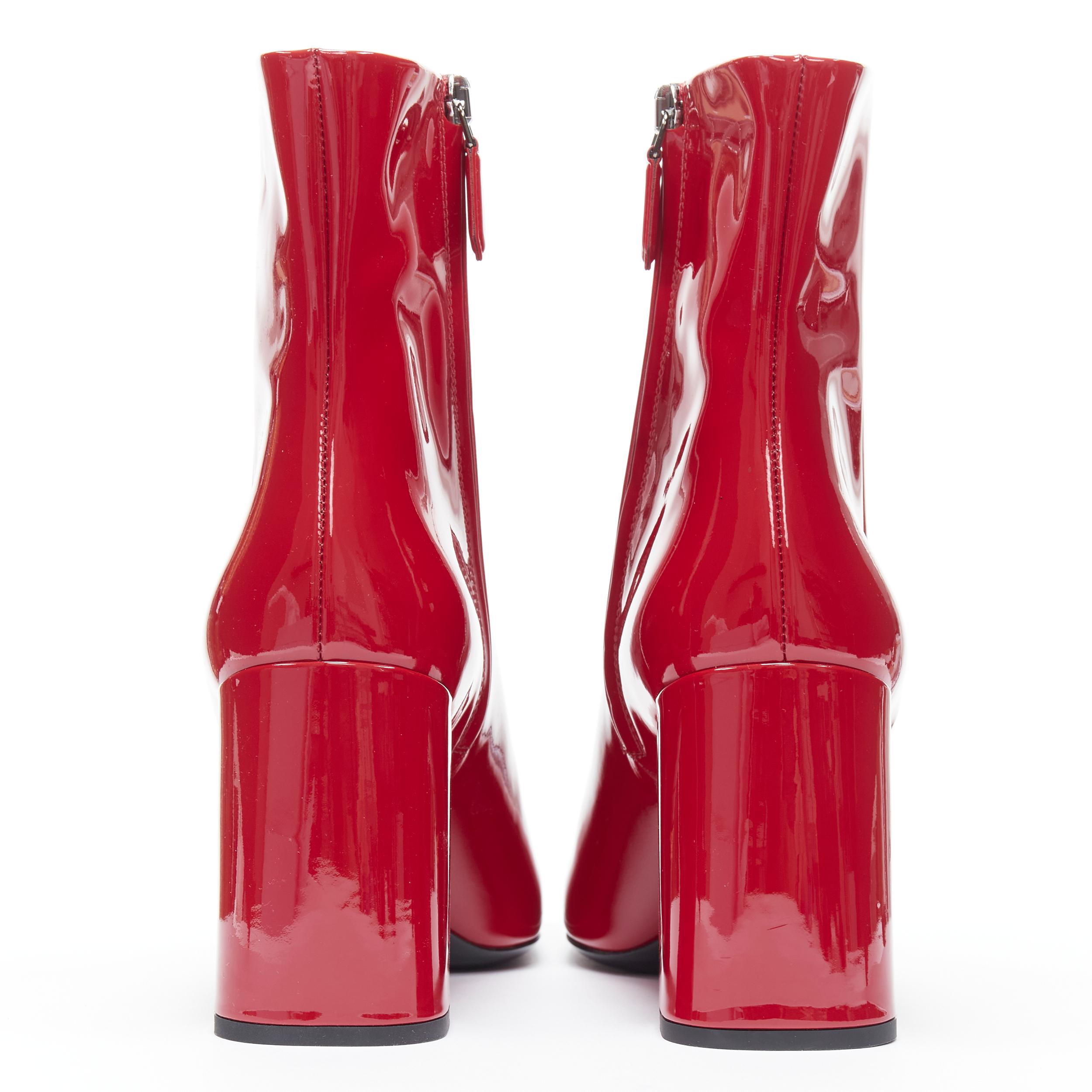 red patent leather boots