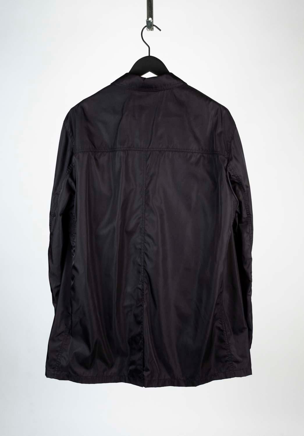 New Prada Men Classic Raincoat Nylon Long Jacket Size XL, S569 For Sale 1