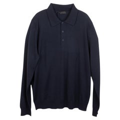 New Prada Men Sweater polo style knit Size IT54, L