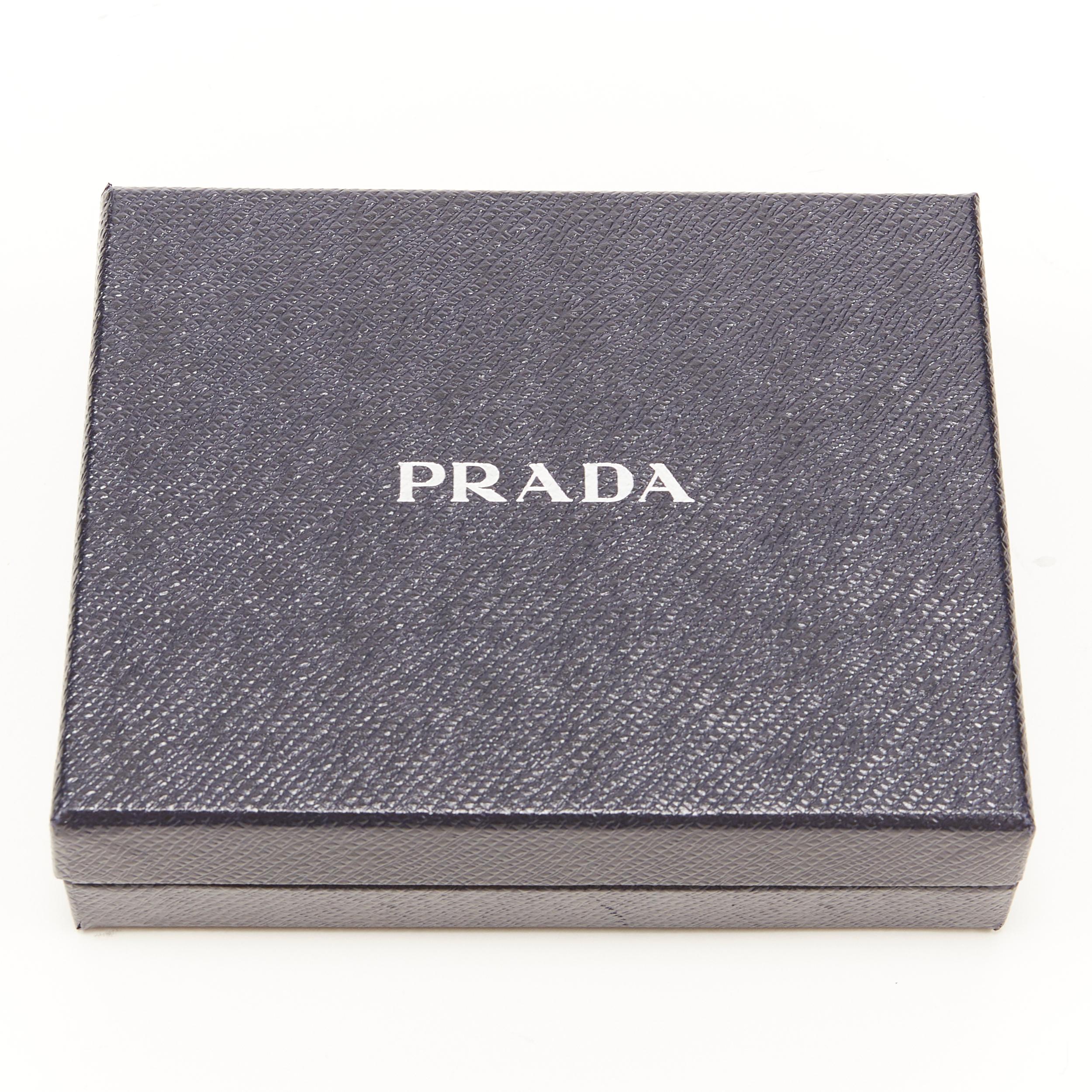 Women's new PRADA metallic gold saffiano leather triangle logo plate crossbody pouch bag