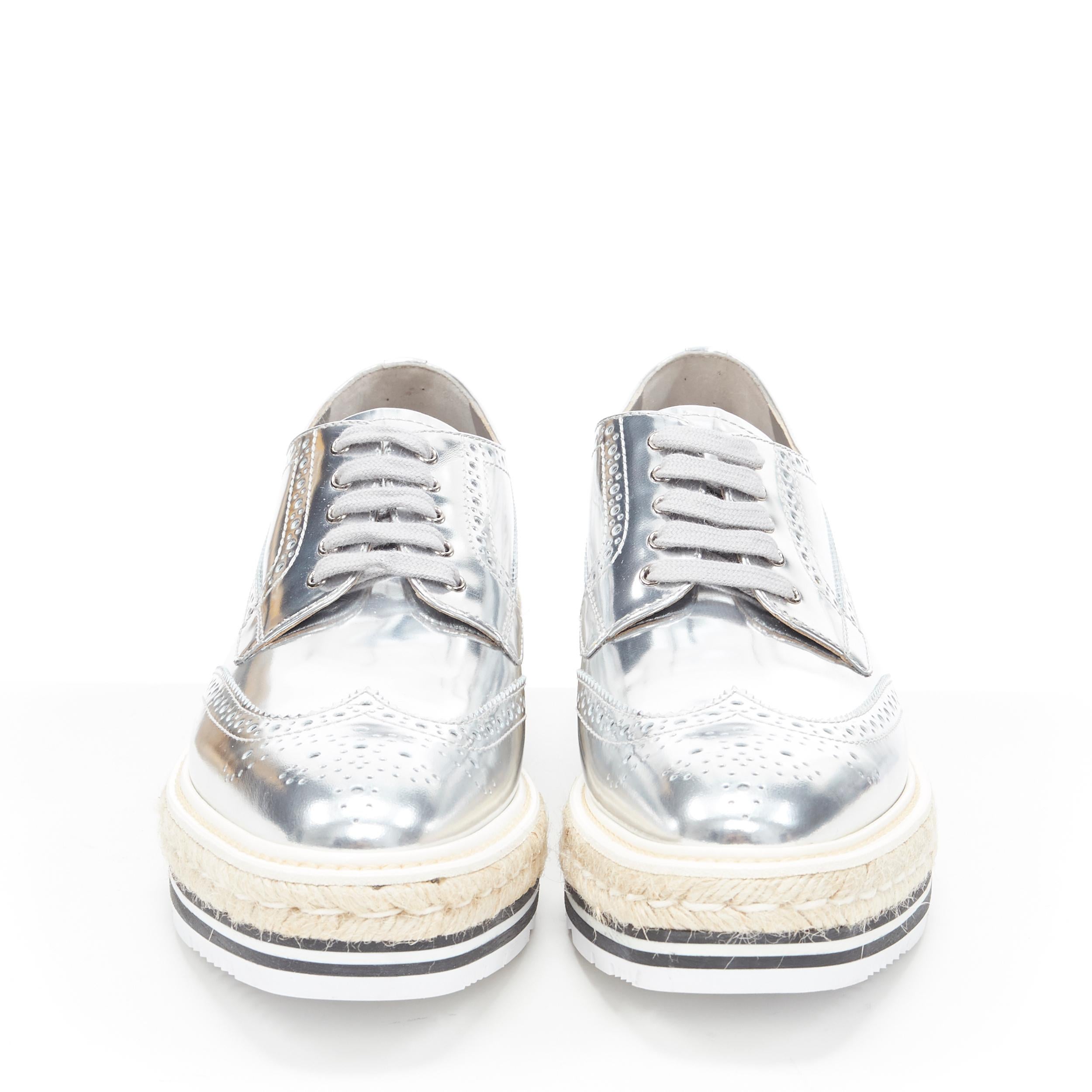 prada silver platform shoes