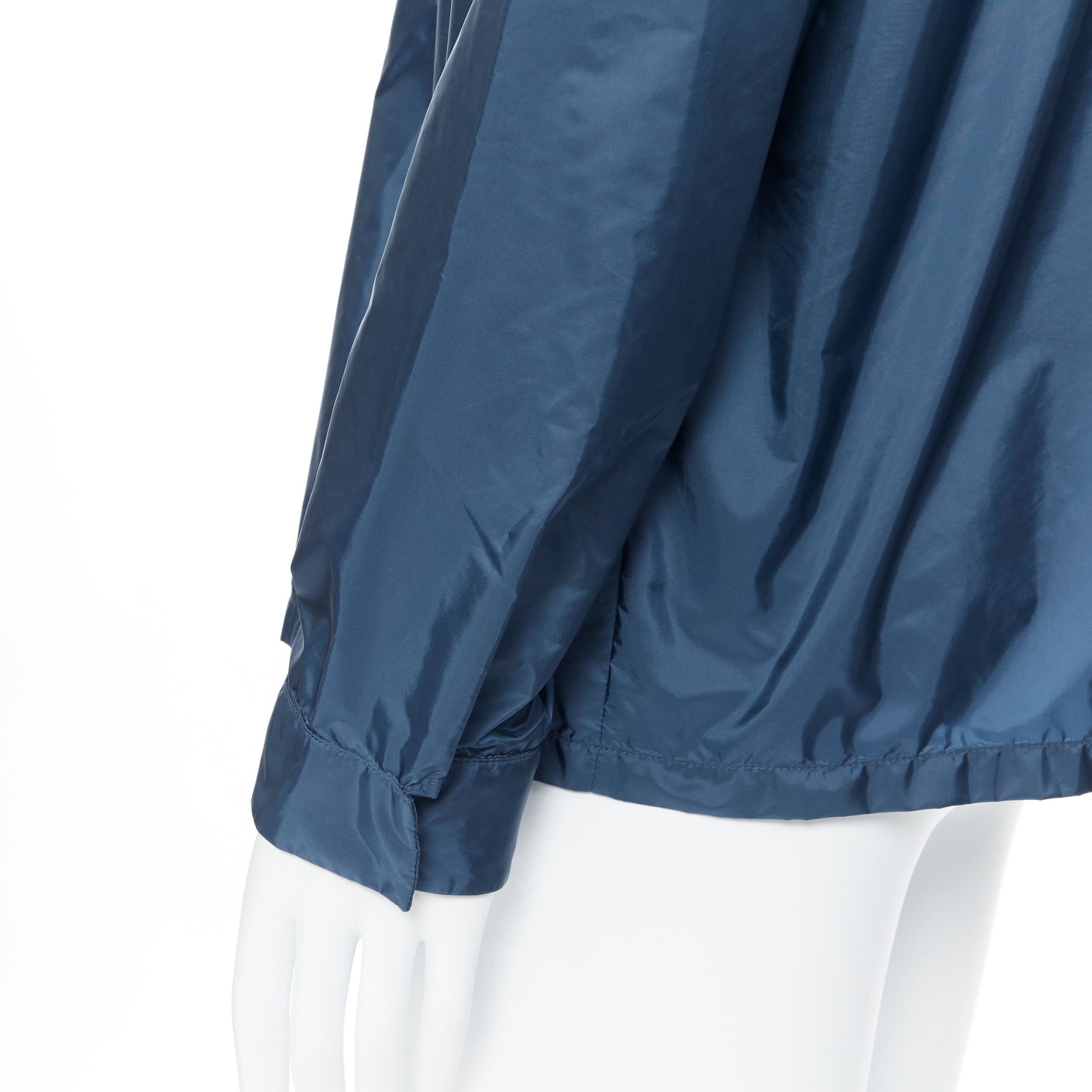 new PRADA Nylon 2018 blue sport rubber logo badge zip front shirt shell jacket M 3