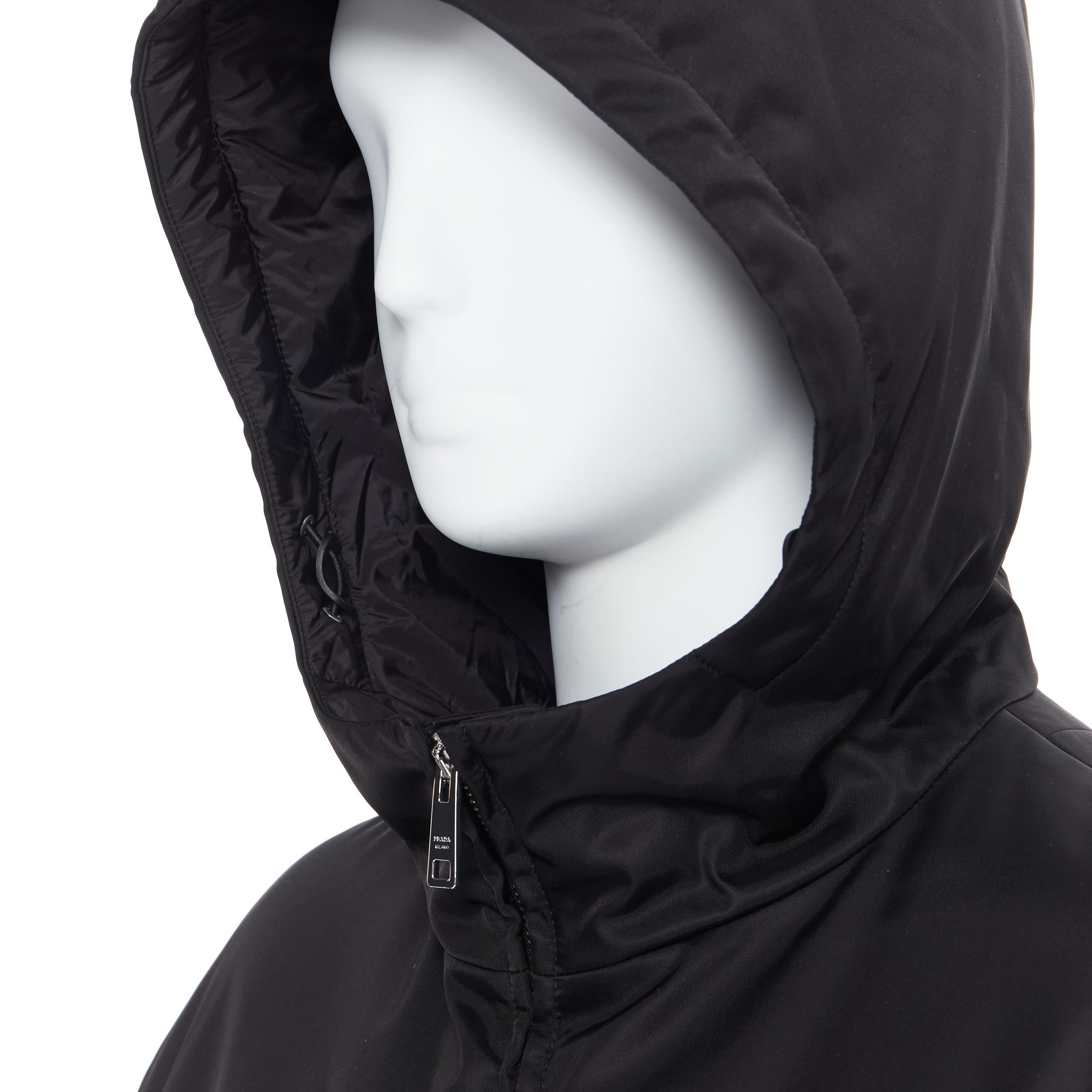new PRADA Nylon 2019 black triangle logo oversized padded jacket