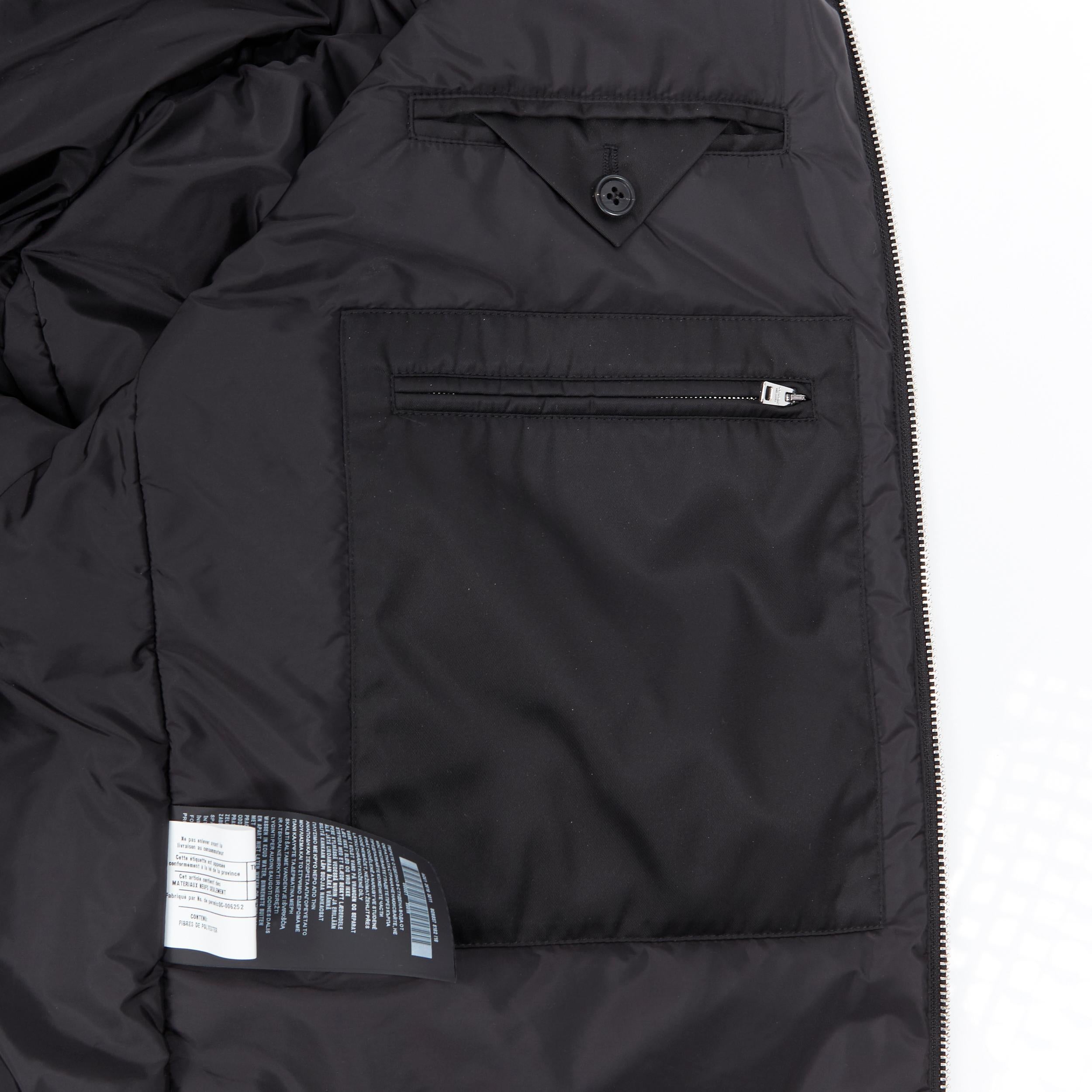 nuevo PRADA Nylon 2019 negro triángulo logo oversize chaqueta acolchada XXL Kanye 5