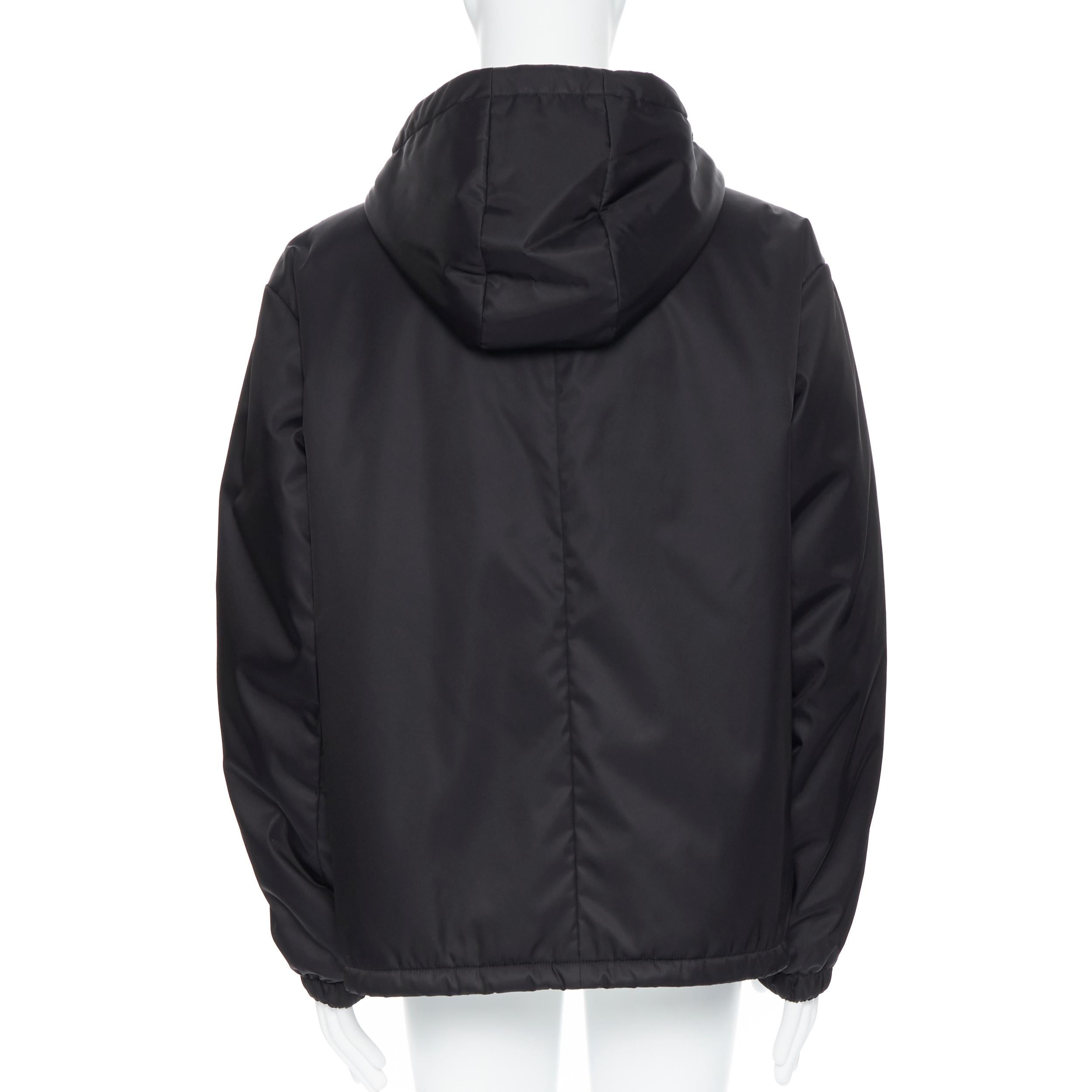 De los hombres nuevo PRADA Nylon 2019 negro triángulo logo oversize chaqueta acolchada XXL Kanye