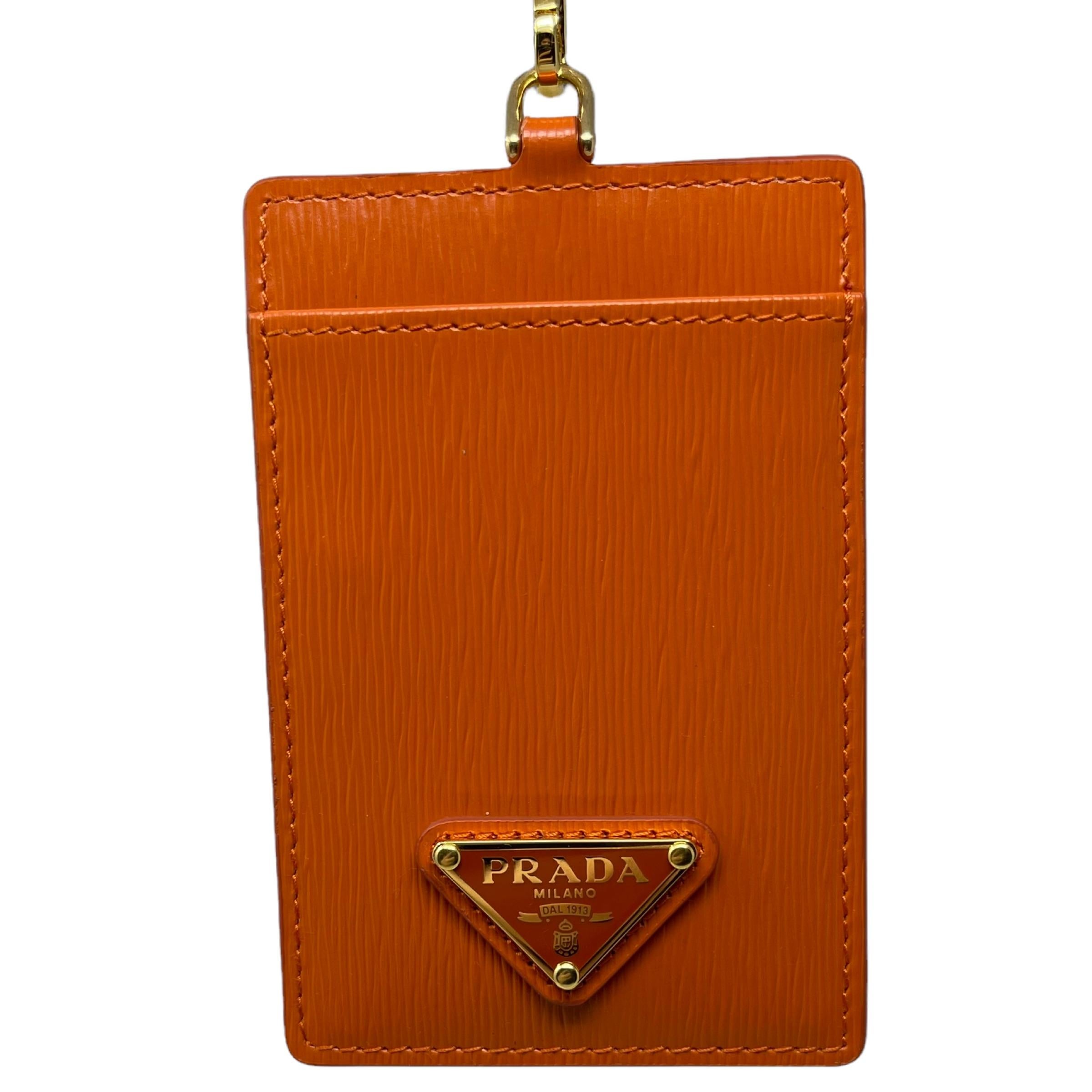 New Prada Orange Saffiano Leather Lanyard Wallet Card Case Bag

Authenticity Guaranteed

DETAILS
Brand: Prada
Condition: Brand New
Category: Lanyard
Gender: Unisex
Color: Orange
Material: Leather
Logo plaque
Gold-tone hardware
Removable neck strap
2