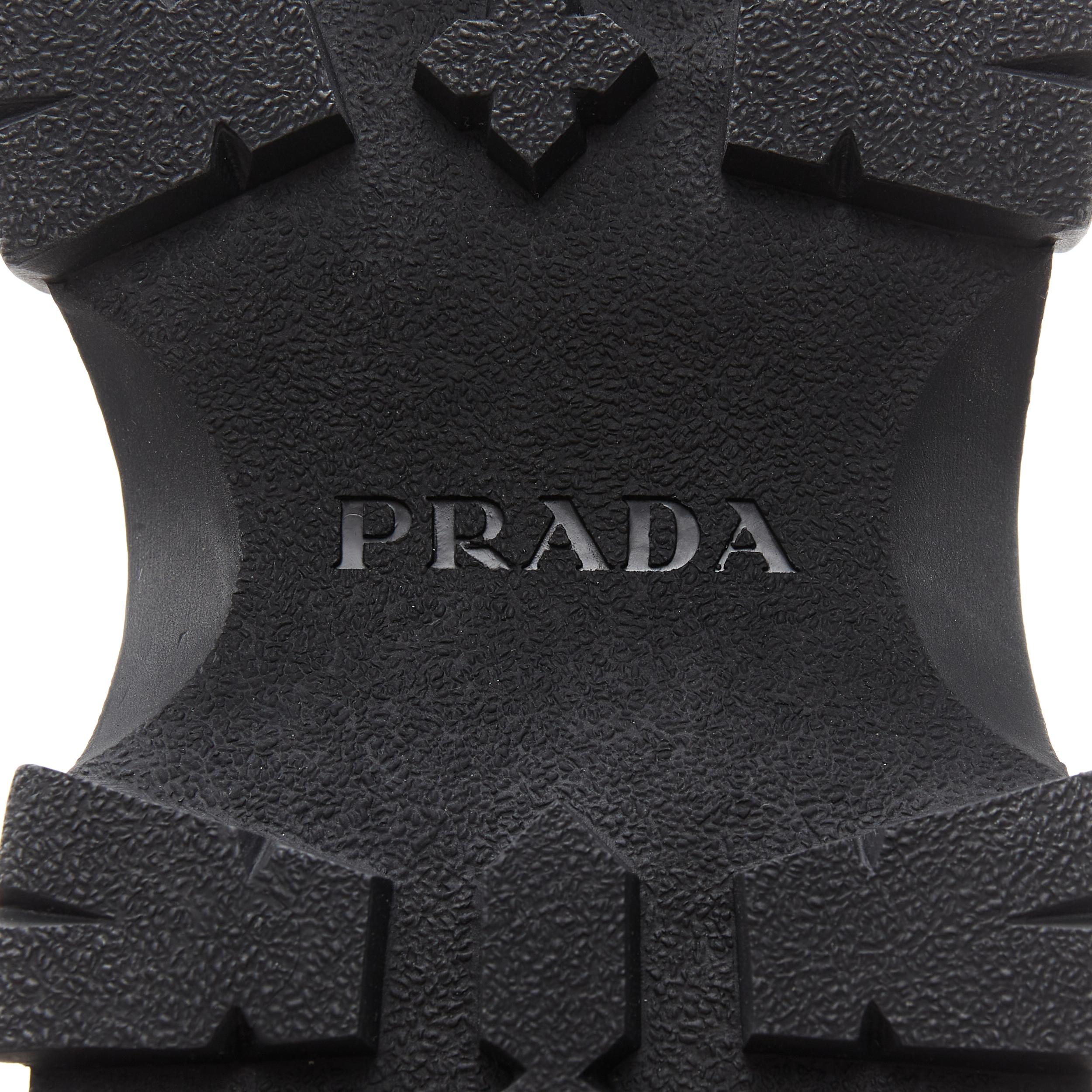new PRADA Pegusus Monolith Thunder black leather chunky platform dad sandal EU36 3