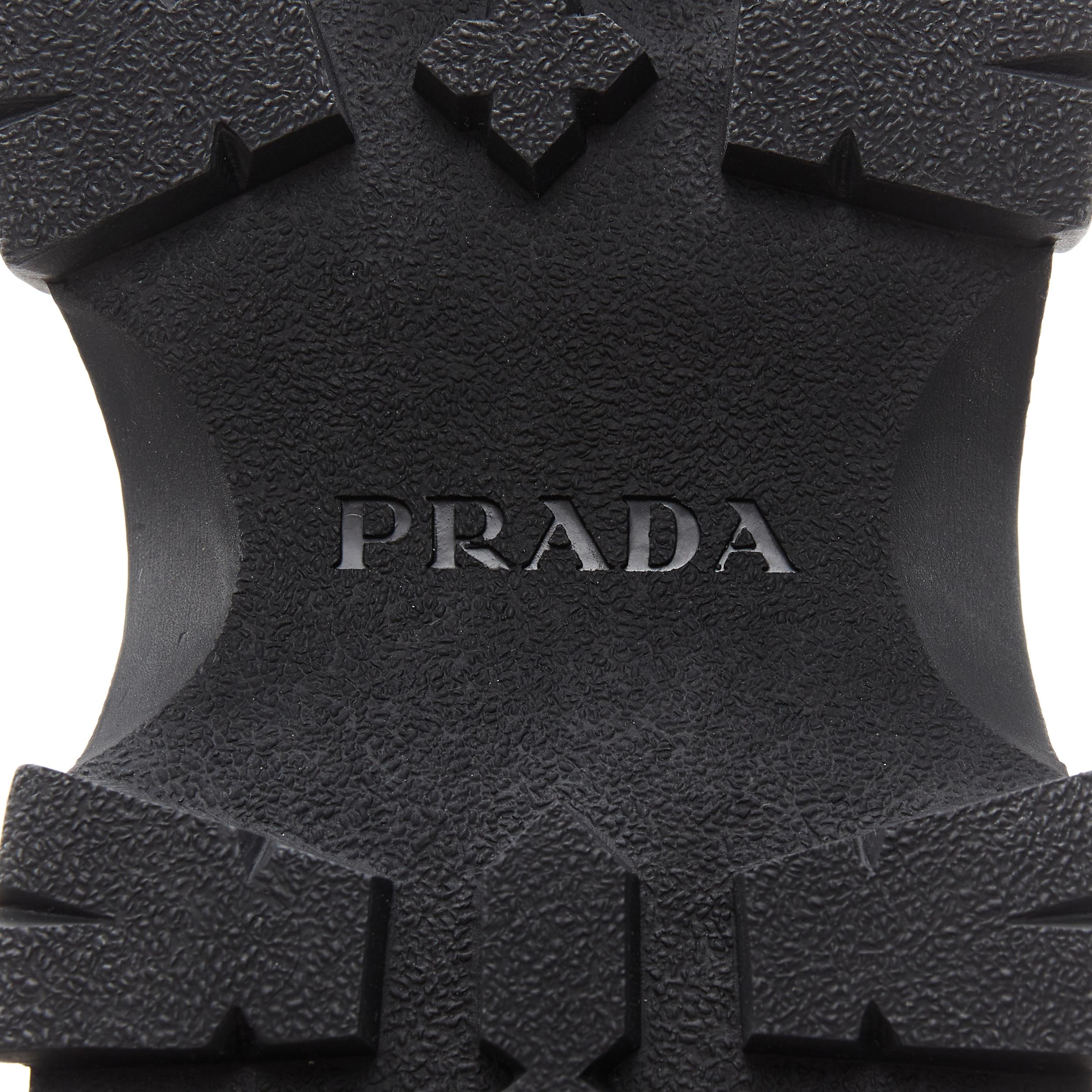 new Prada Pegusus Monolith Thunder sandalo in pelle nera con plateau e tacco EU39 6