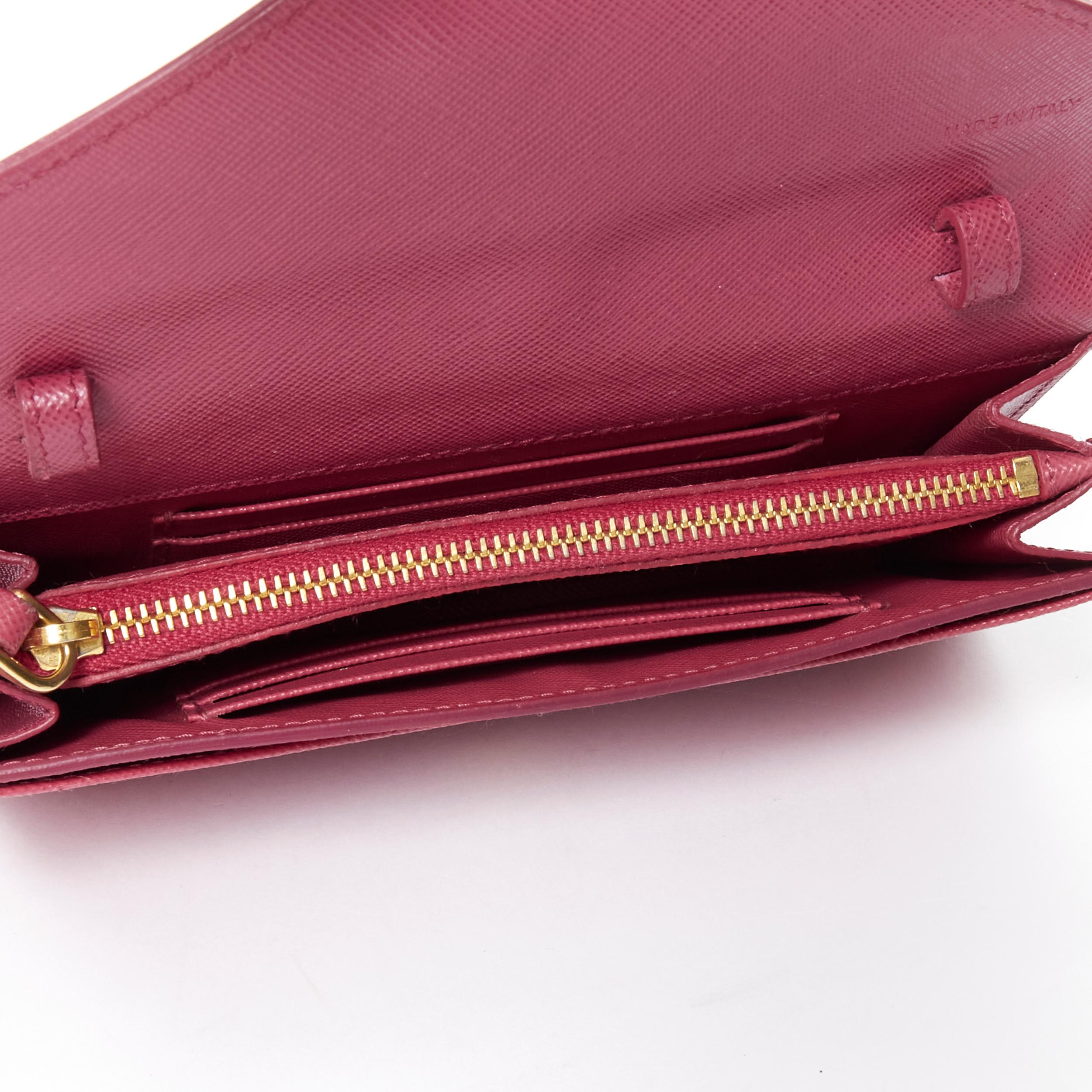 new PRADA pink diamond envelop gold logo wallet on chain crossbody clutch bag 4