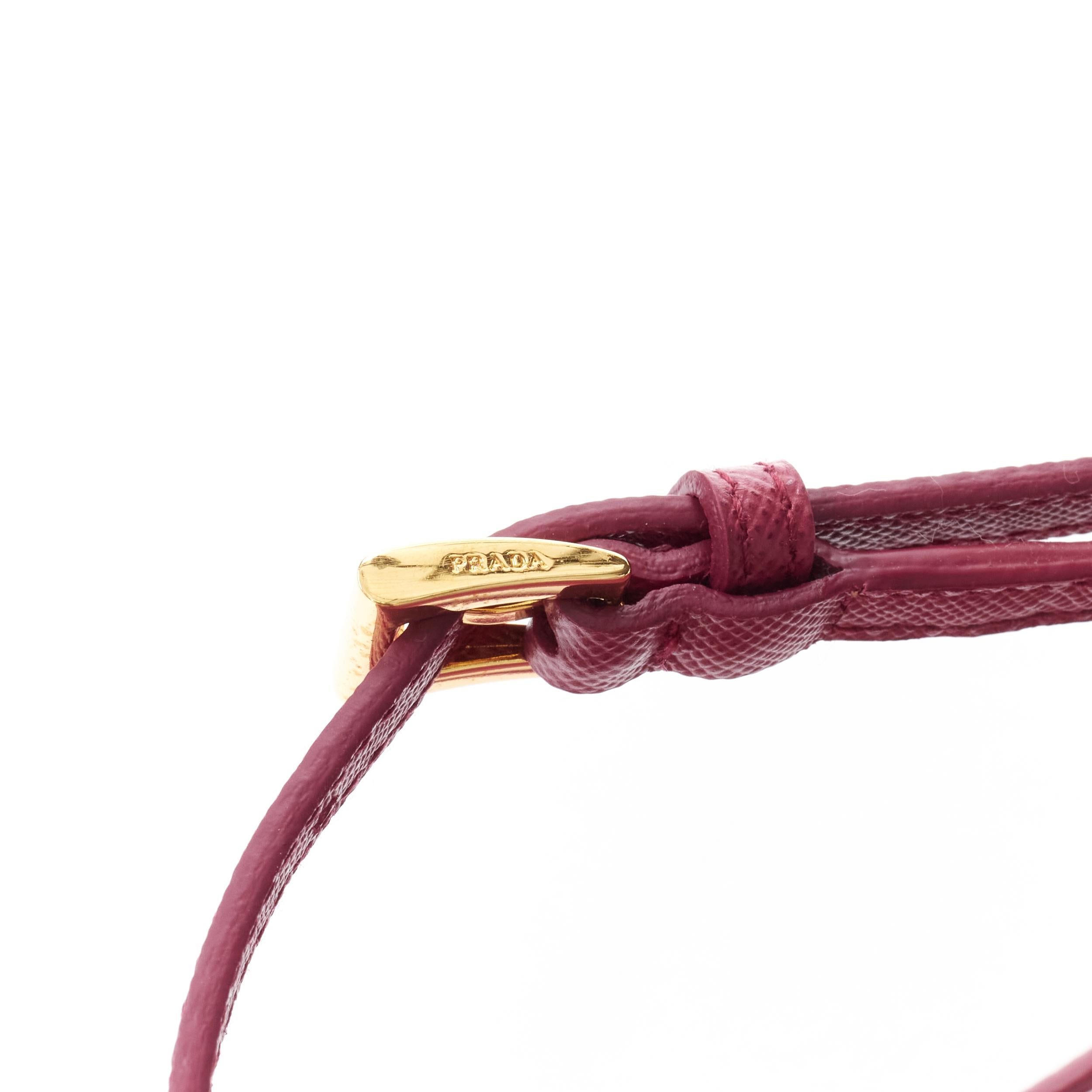 Women's new PRADA pink diamond envelop gold logo wallet on chain crossbody clutch bag