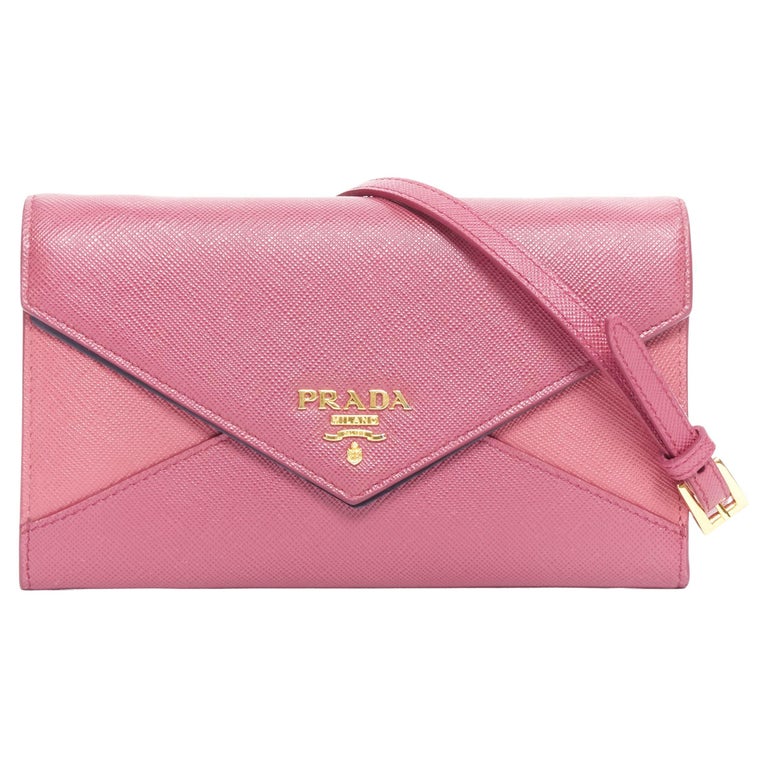 new PRADA pink diamond envelop gold logo wallet on chain crossbody clutch  bag For Sale at 1stDibs | prada evening bag, prada gold diamond bag, pink prada  purse