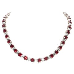 new PRADA red ruby crystal sapphire topaz rhinestone baguette fashion necklace