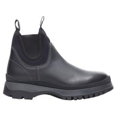 new PRADA Runway Brixxen black calf chunky triple sole ankle boots    at 1stDibs