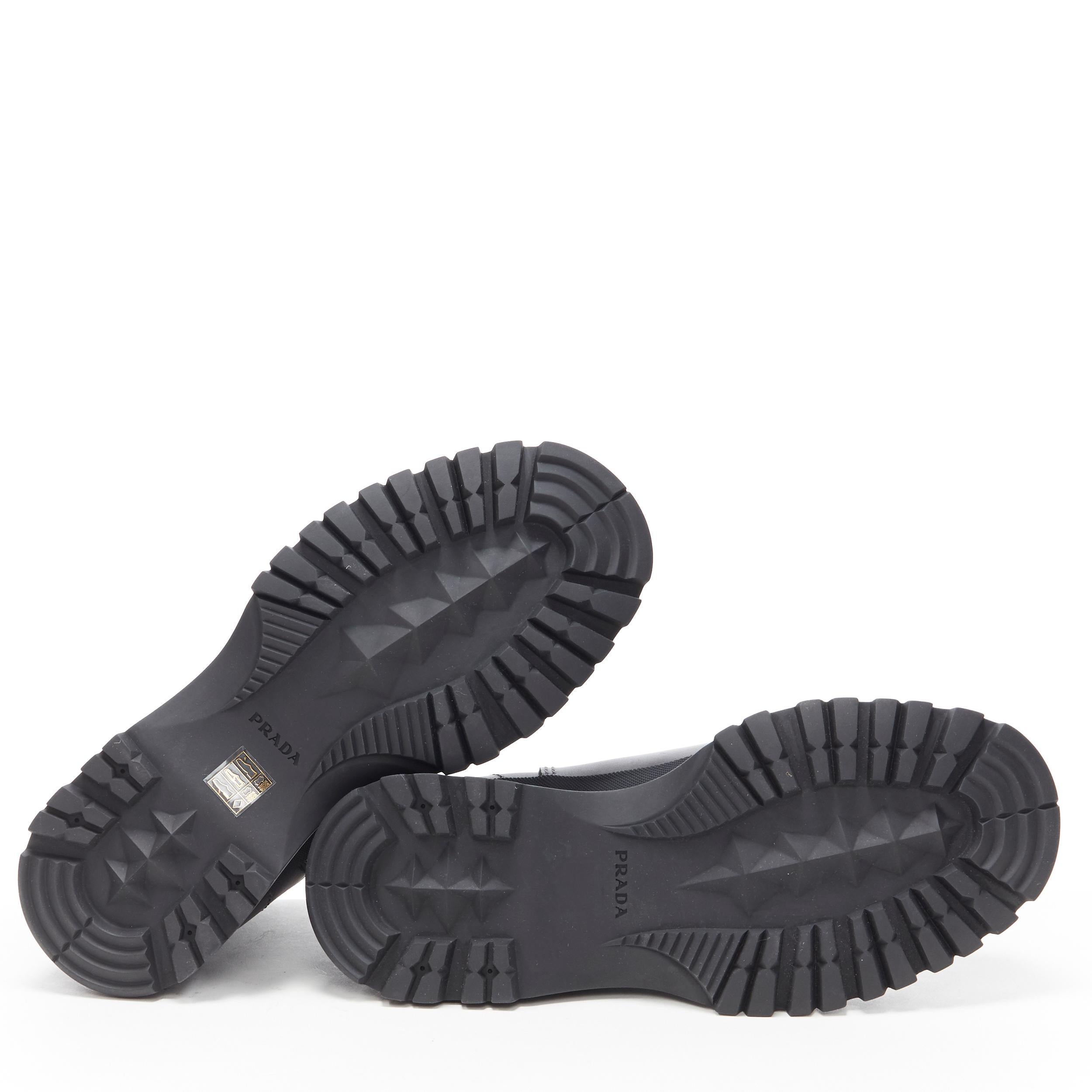 Men's new PRADA Runway Brixxen black chunky tread sole ankle chelsea boot UK7.5 EU41.5