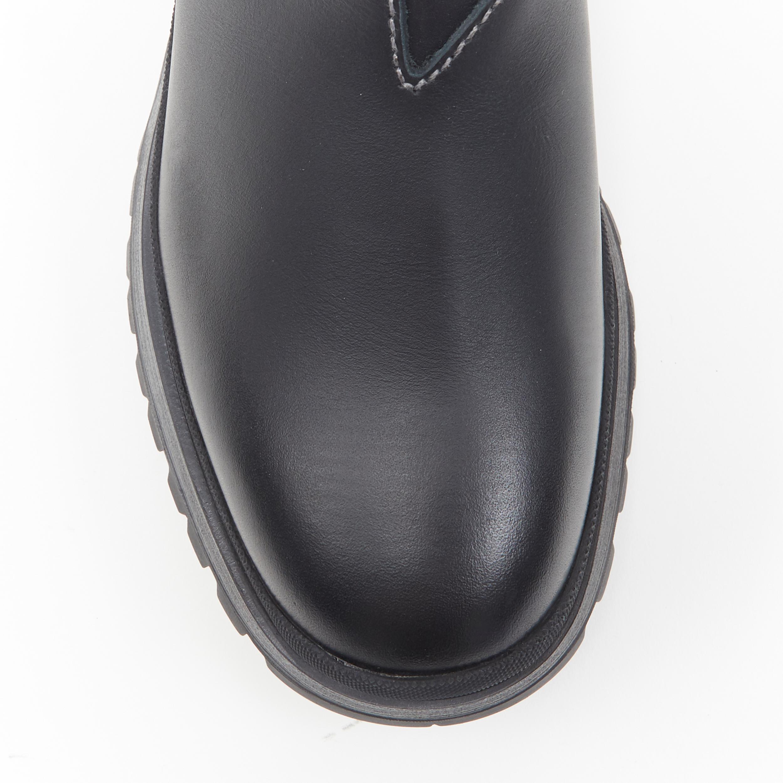 new PRADA Runway Brixxen black leather neoprene sock triple sole boot UK5 EU39 In New Condition In Hong Kong, NT