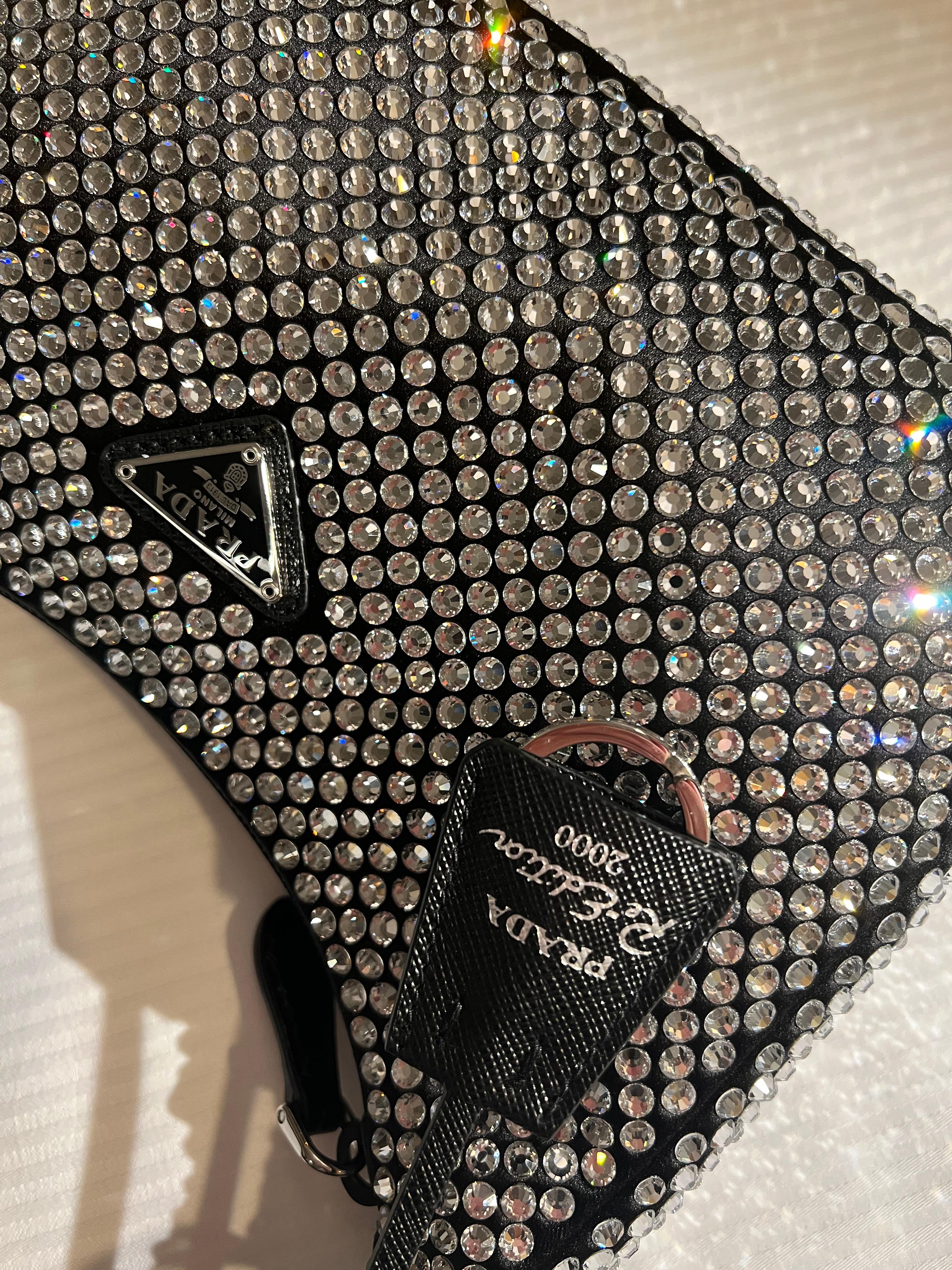 Women's or Men's NEW Prada Satin Crystal Bag Re-Edition Full-Set