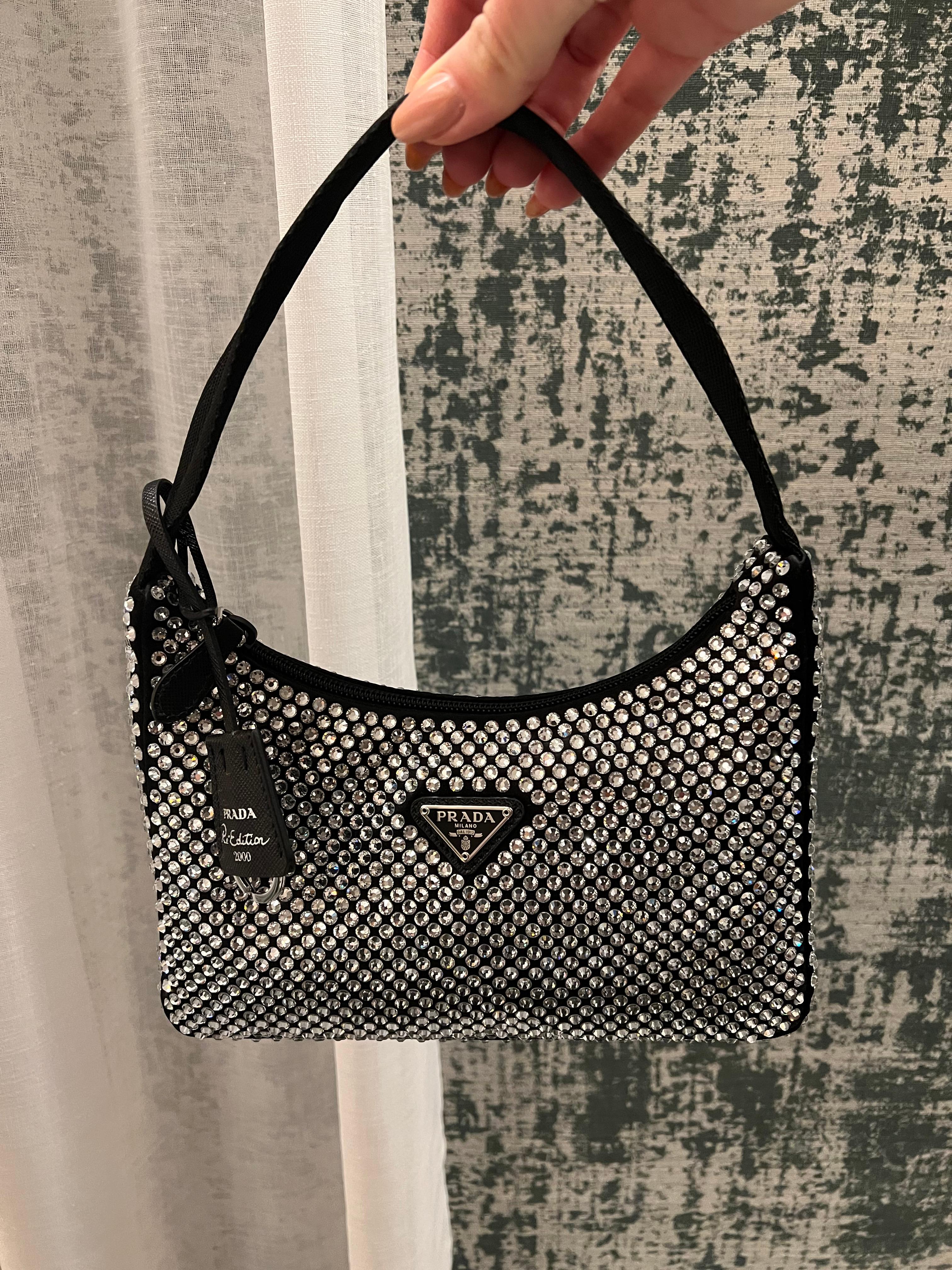 NEW Prada Satin Crystal Bag Re-Edition Full-Set 1