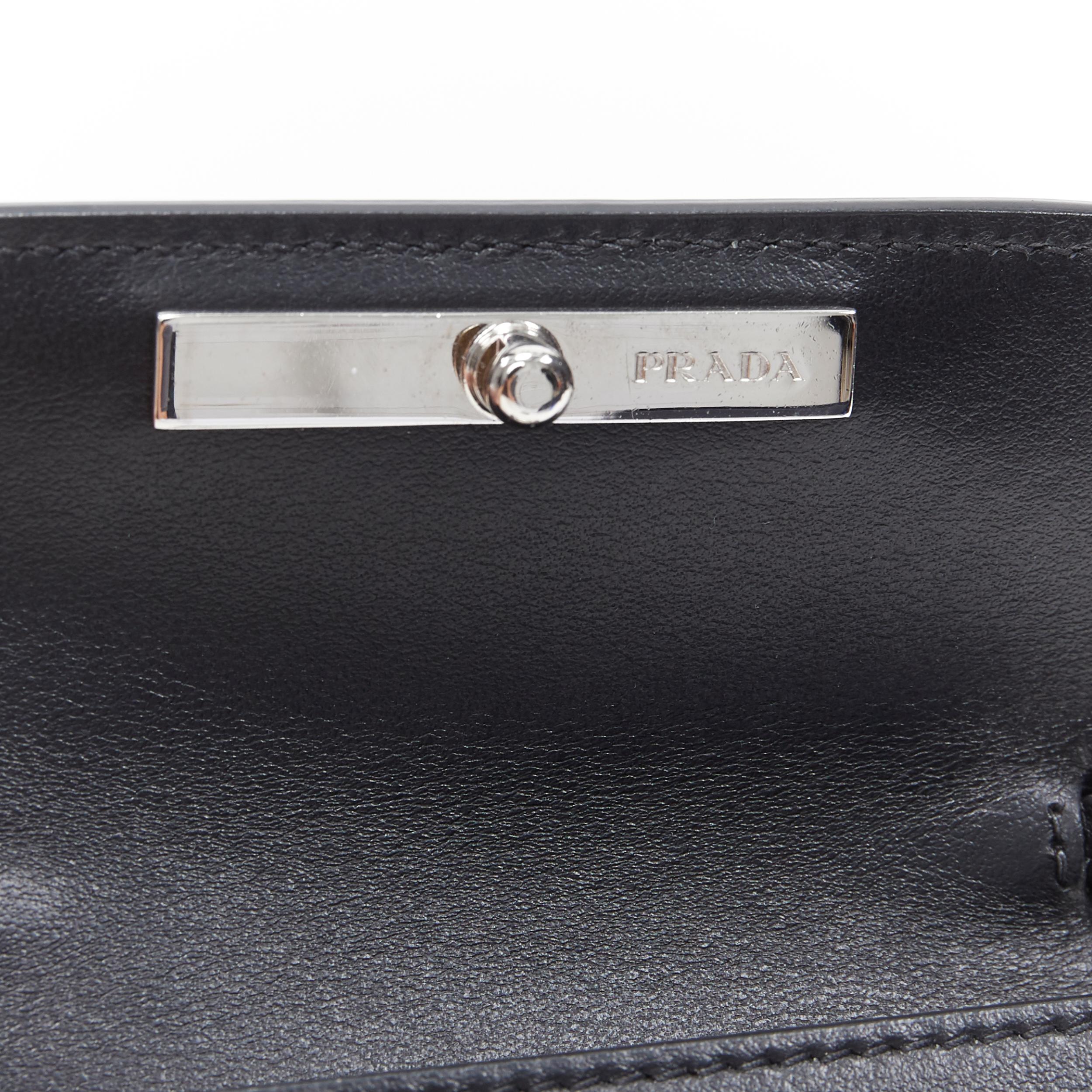 new PRADA Sidonie black calf city micro push clasp bandoliera micro shoulder bag 1