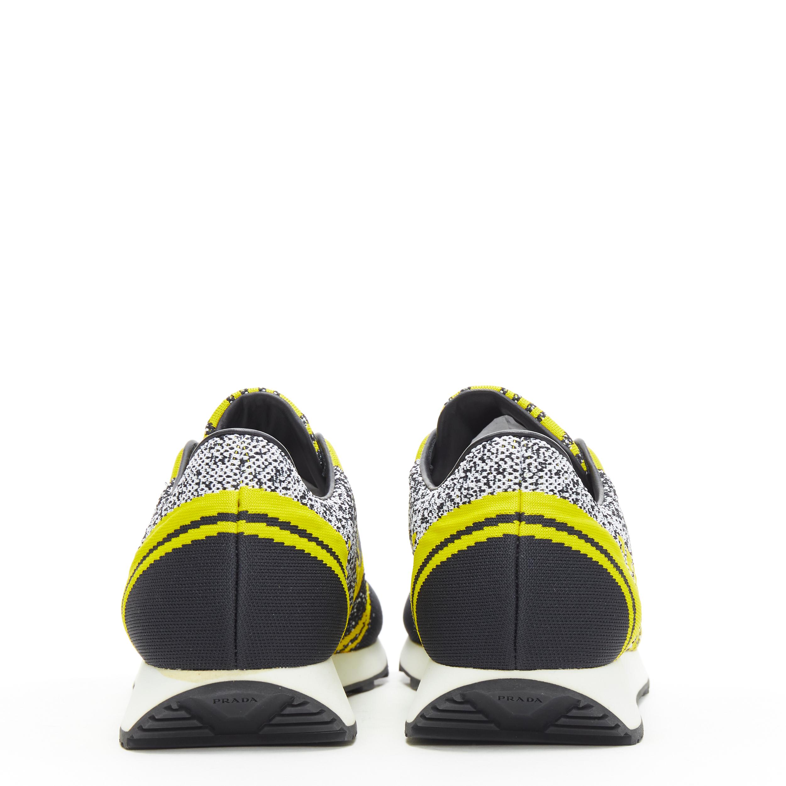 prada black and yellow sneakers