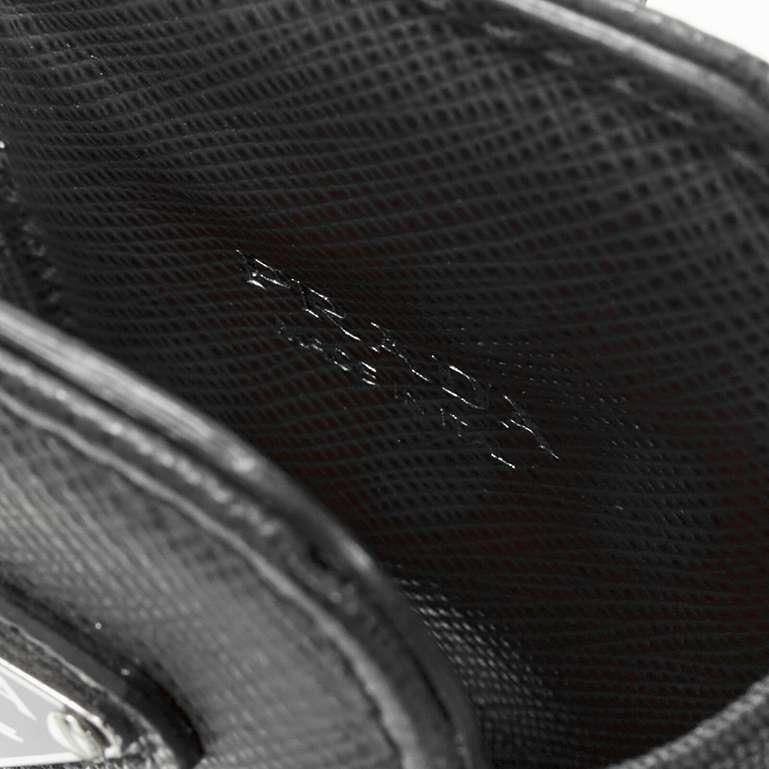 new PRADA Symbole Triangle logo saffiano leather phone pouch lanyard bag black 4