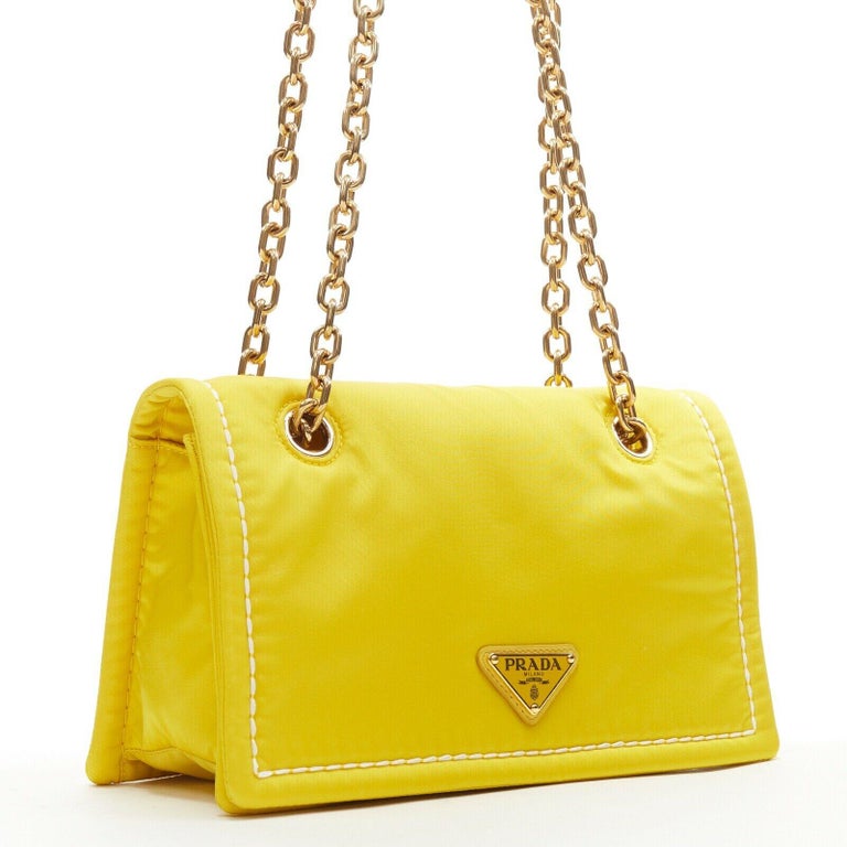Prada Tessuto Crossbody Bag Yellow Nylon ref.371069 - Joli Closet