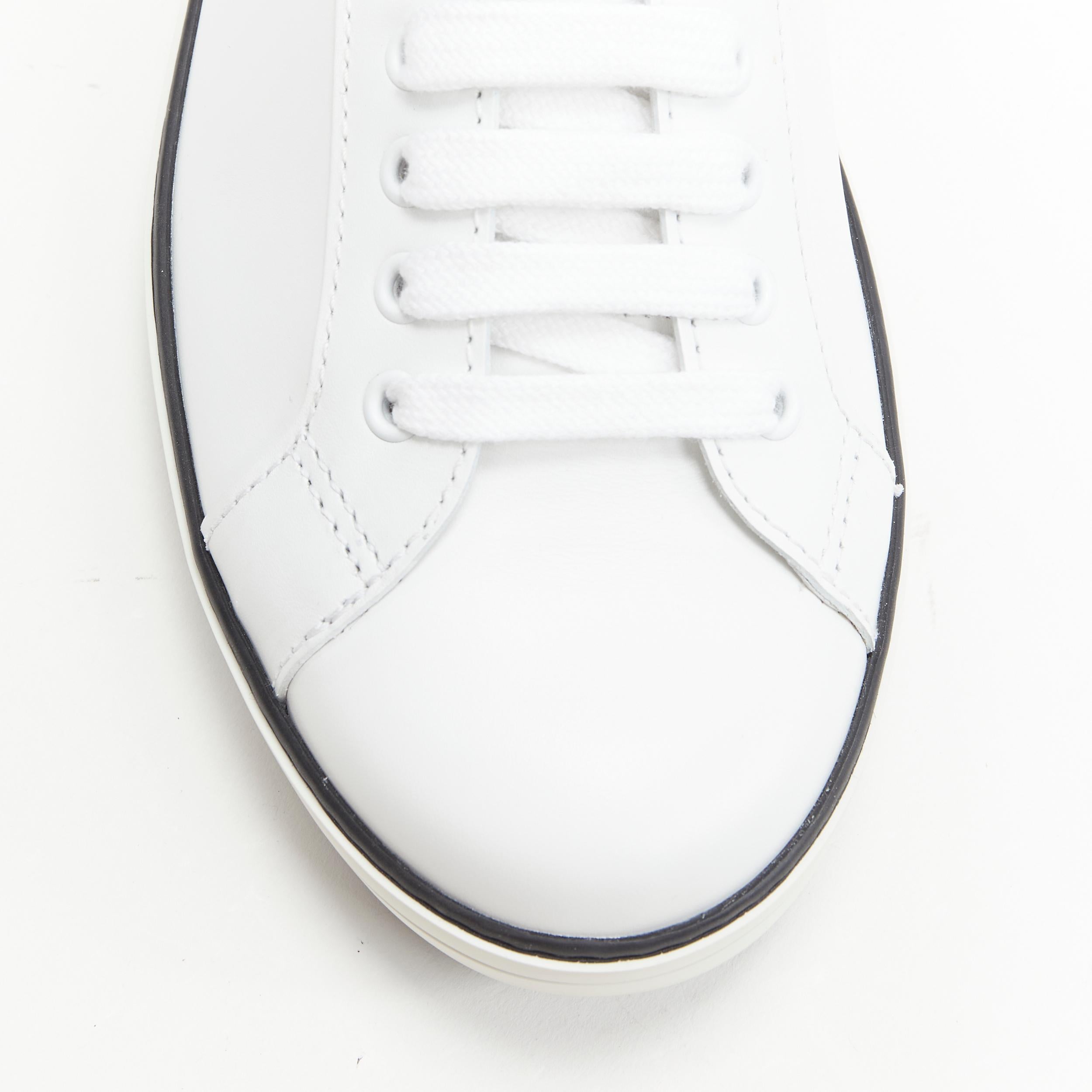 Gray new PRADA white leather triangle logo red white midsole low sneaker UK11