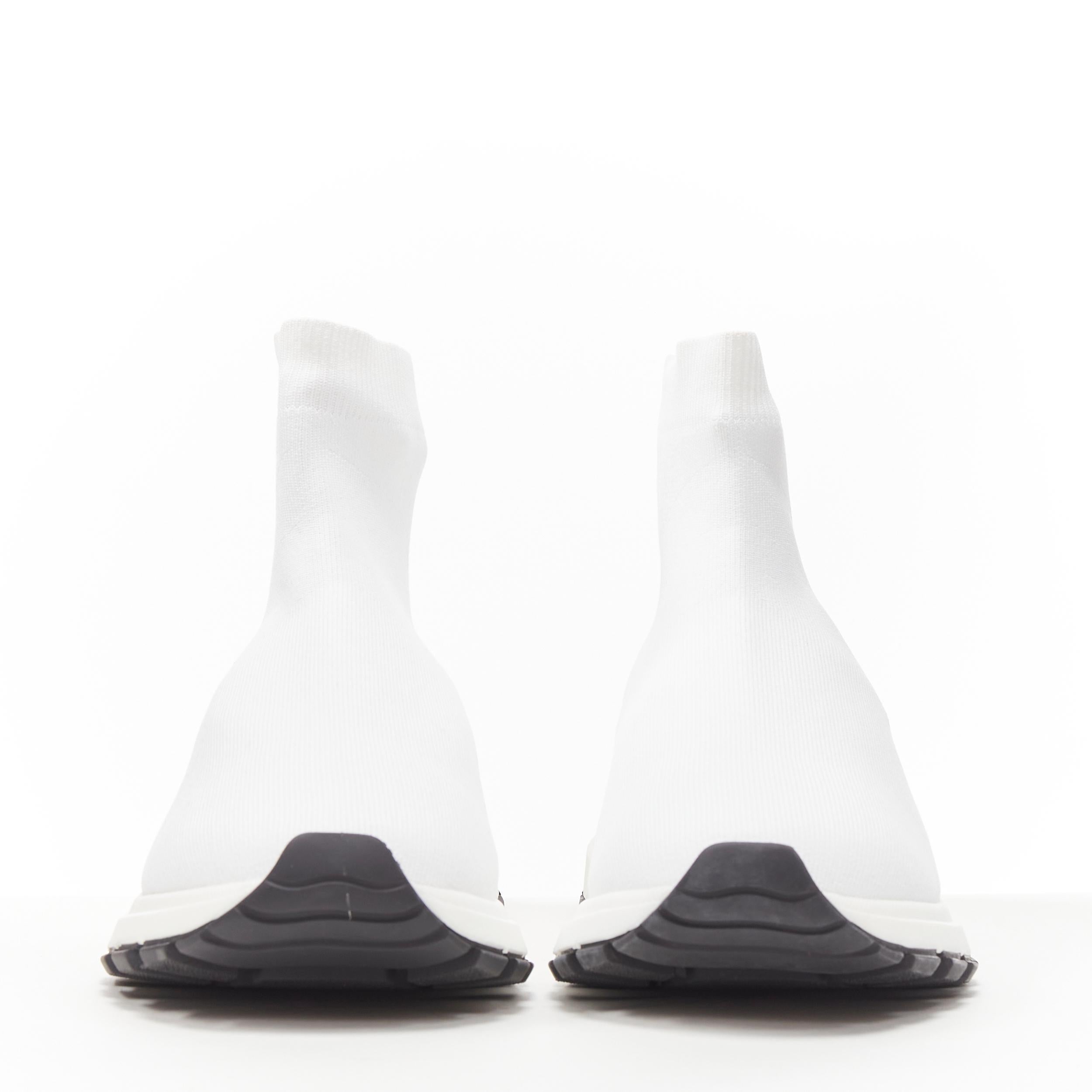 Neuer PRADA-Sneaker mit weißem Sockenstrick-Logodruck UK5 US6 EU39 (Grau)