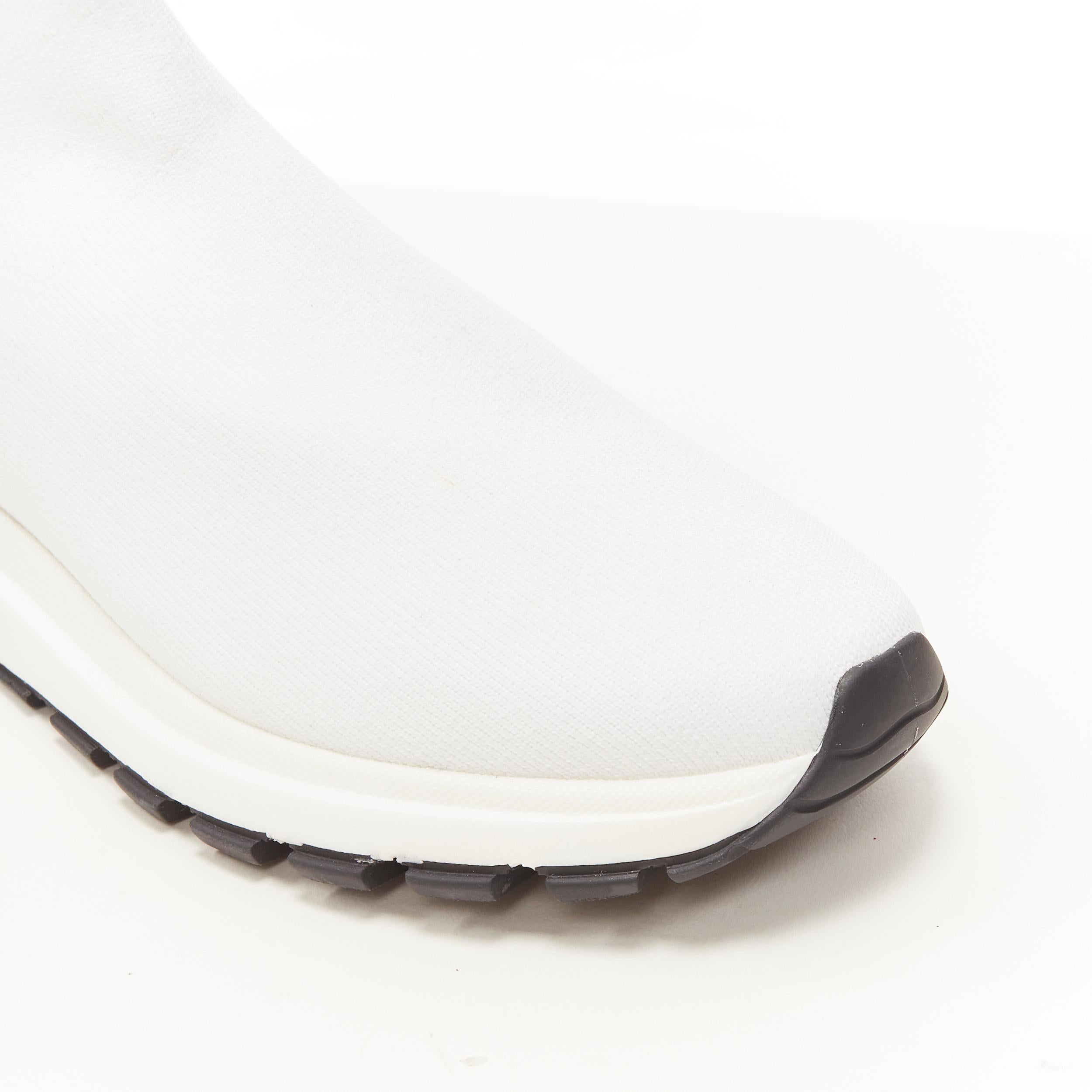 Neuer PRADA-Sneaker mit weißem Sockenstrick-Logodruck UK5 US6 EU39 3