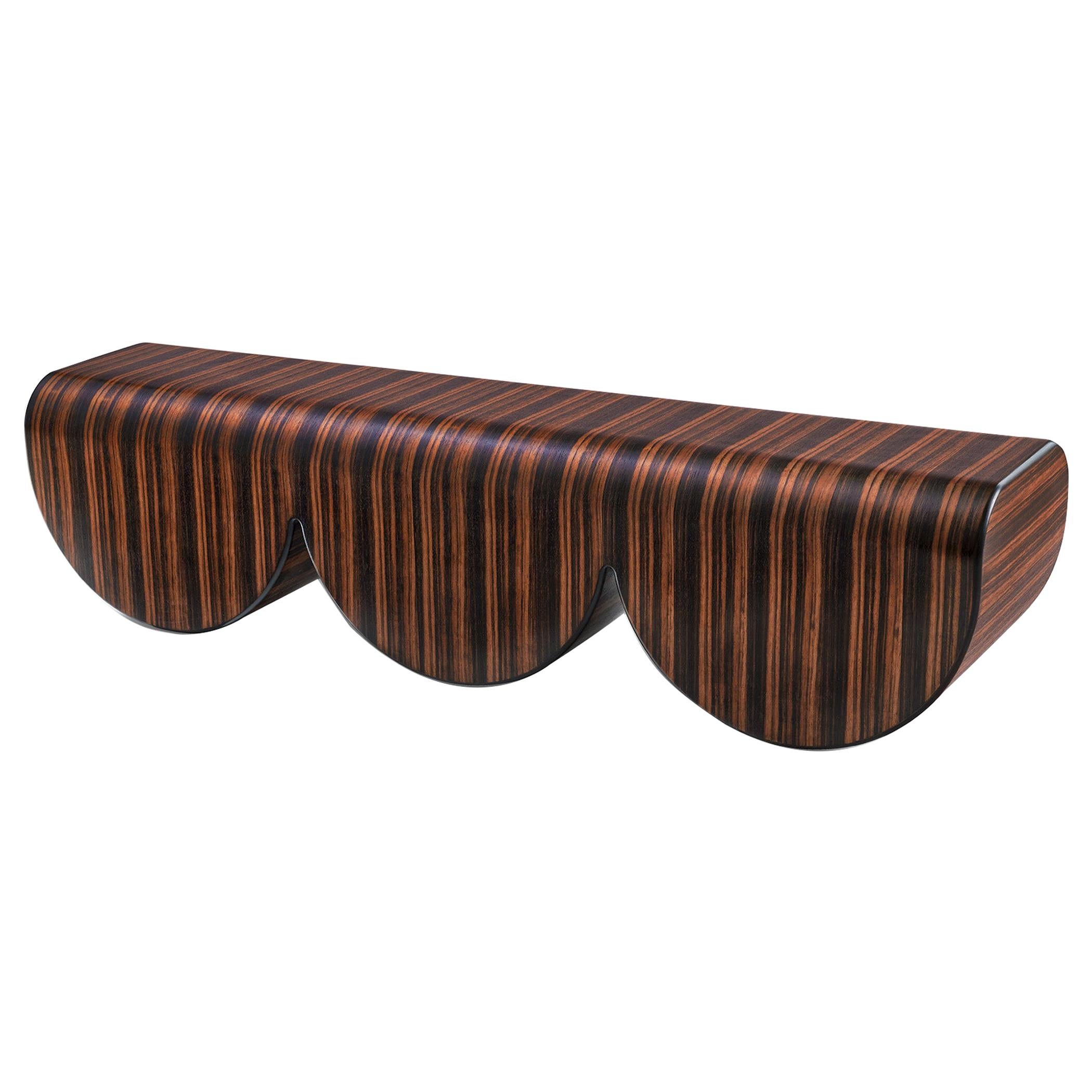 NUOVO PREZZO - OFFERTA SPECIALE Panca in legno contemporanea di Hervé Langlais