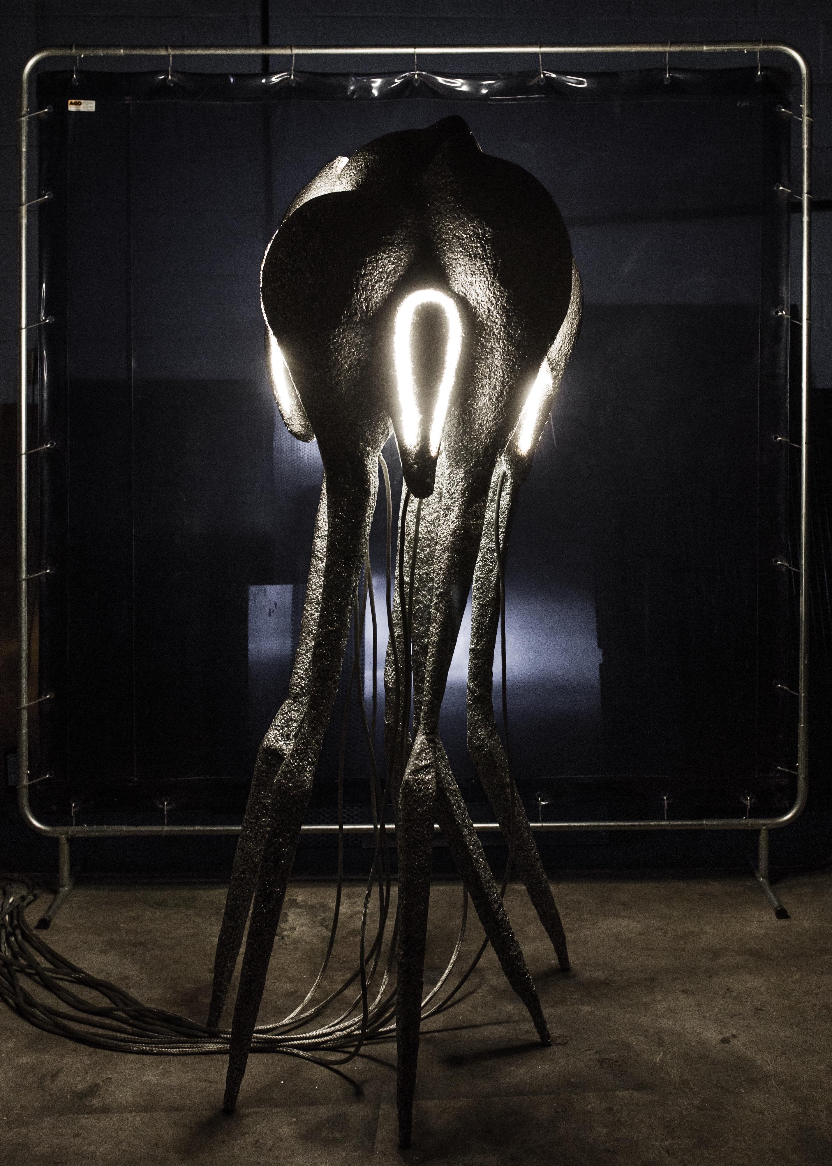 New Primitives Floor Lamp in Aluminum Post-Digital Sculptural Design by Mtharu For Sale 3