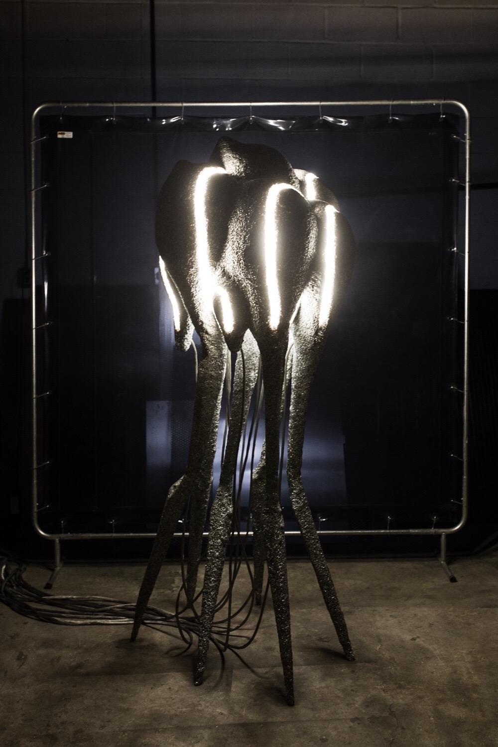 New Primitives Floor Lamp in Aluminum Post-Digital Sculptural Design by Mtharu For Sale 4