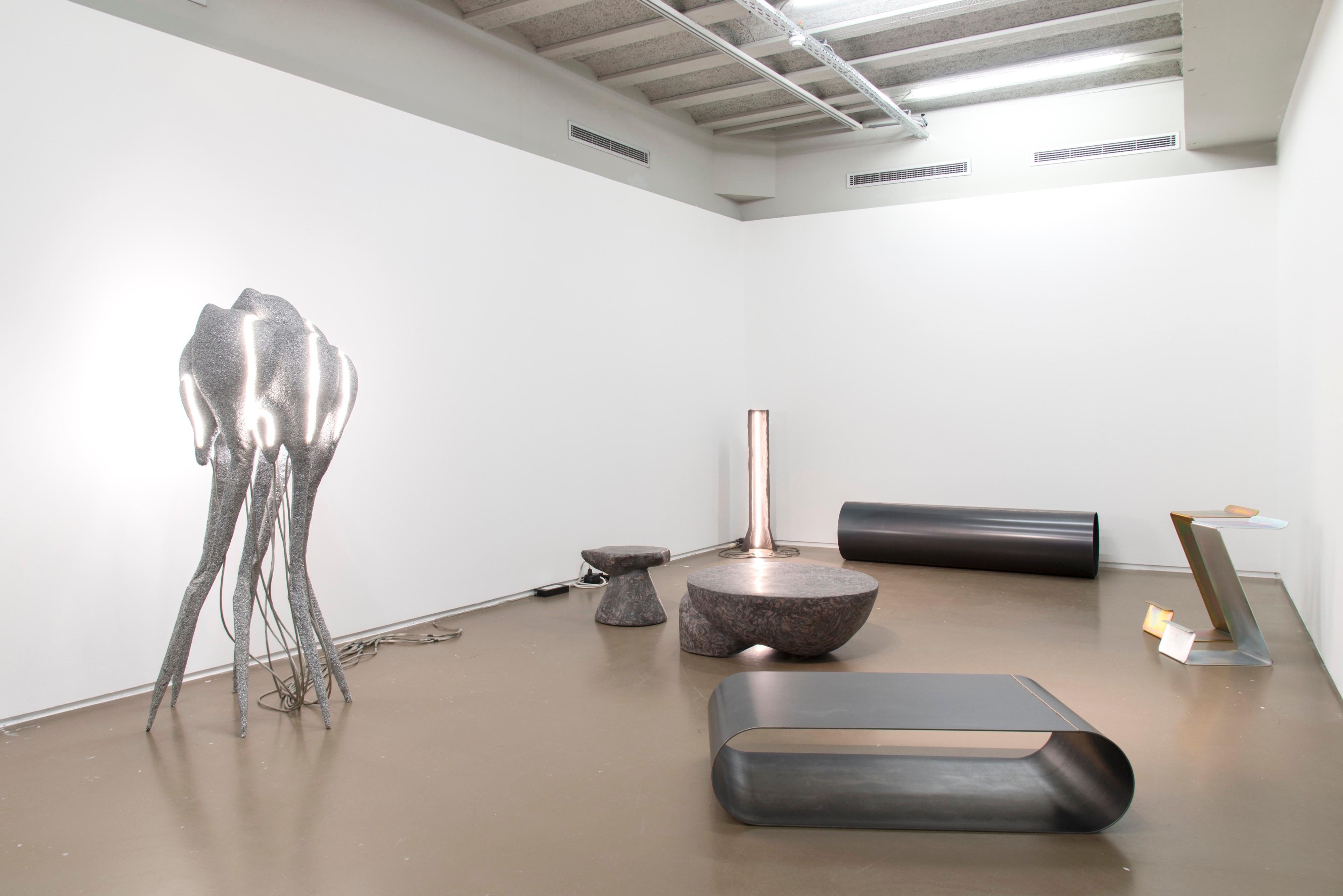 Appliqué New Primitives Floor Lamp in Aluminum Post-Digital Sculptural Design by Mtharu For Sale
