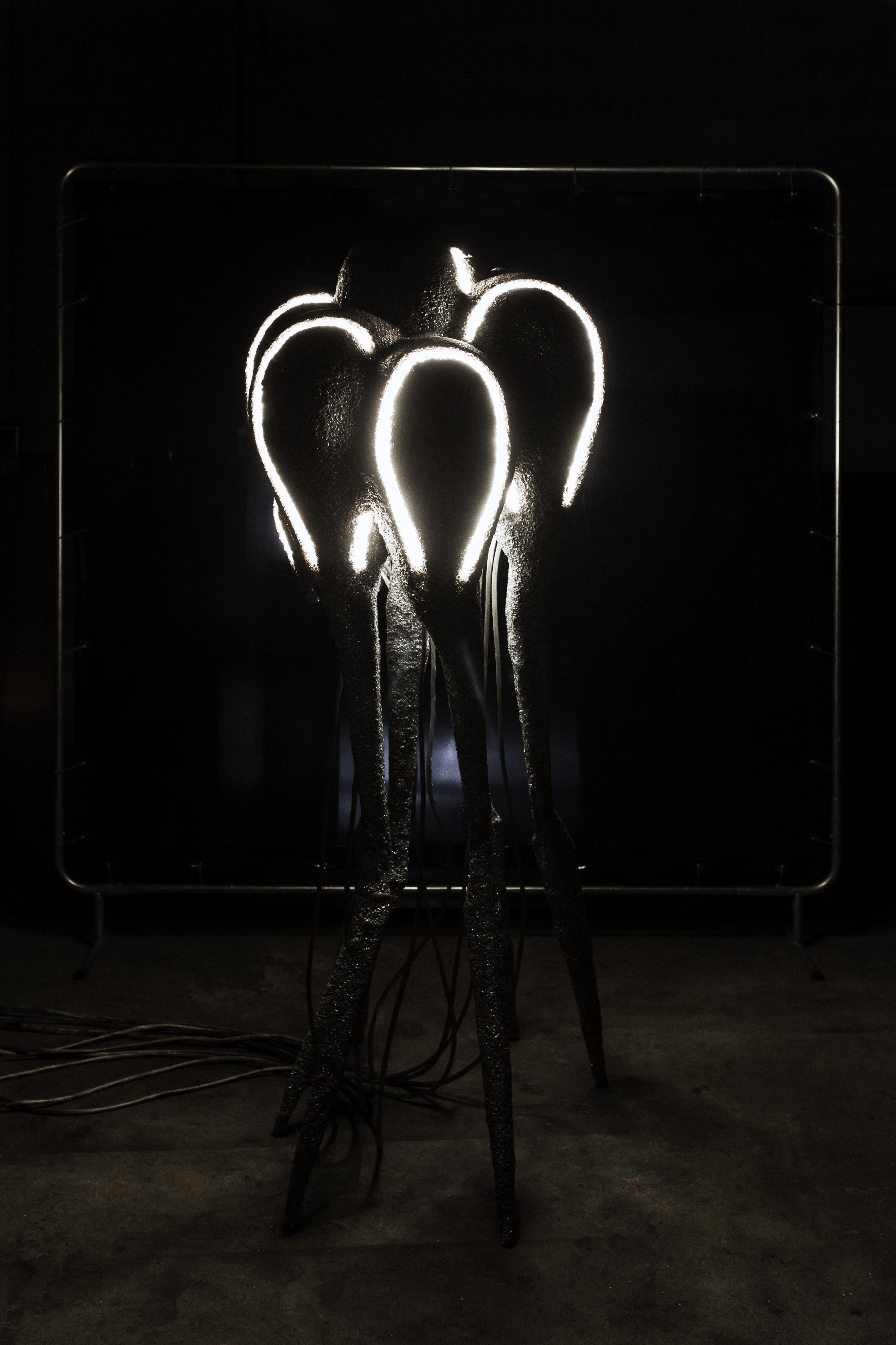 New Primitives Floor Lamp in Aluminum Post-Digital Sculptural Design by Mtharu For Sale 2