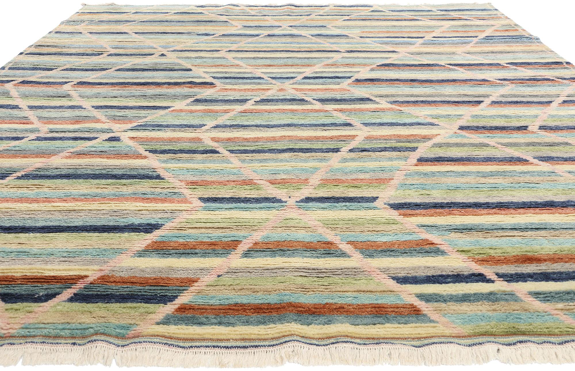 Bohemian New Prismatic Pathways Modern Moroccan Rug, 09'06 x 11'10 For Sale