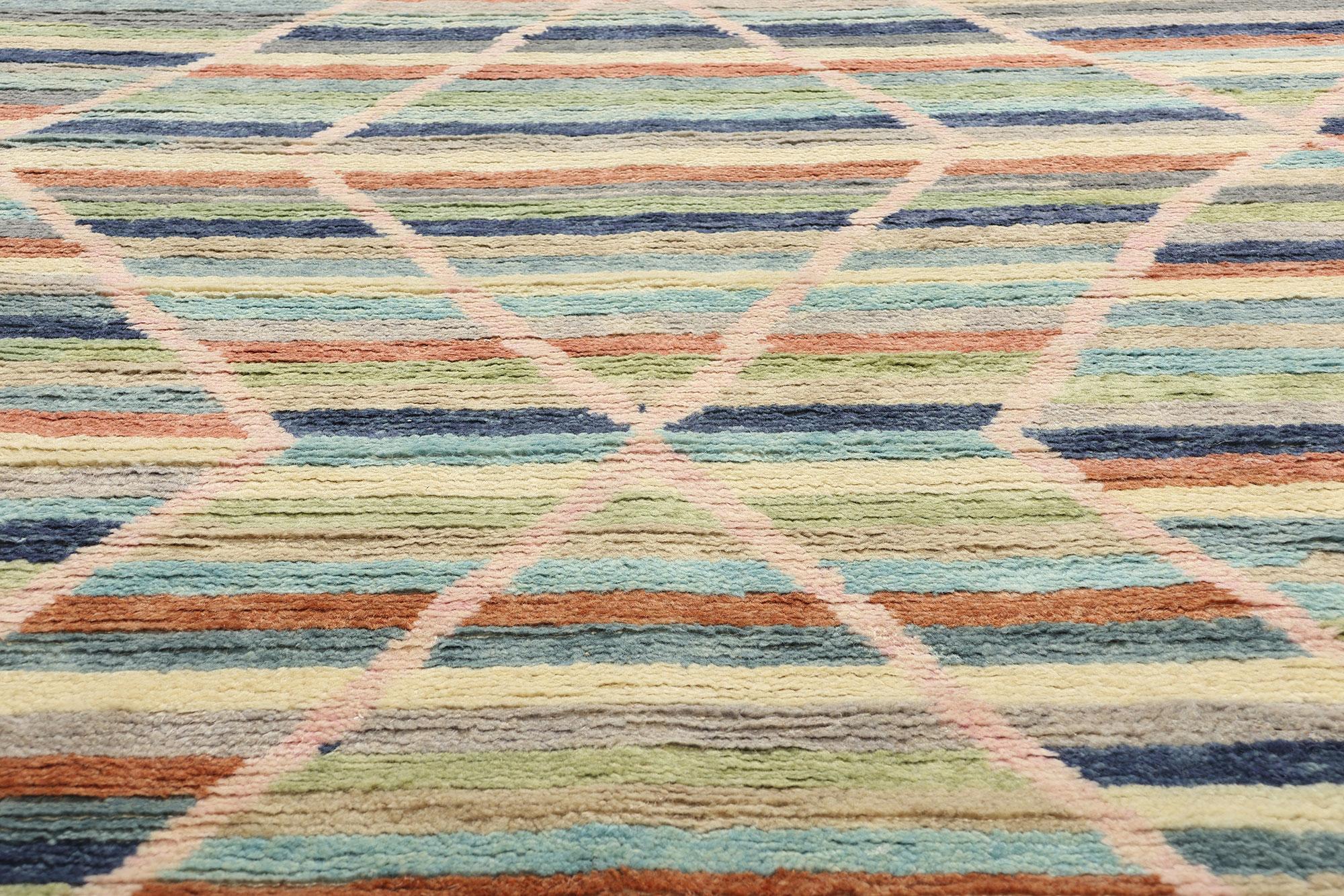 Hand-Knotted New Prismatic Pathways Modern Moroccan Rug, 09'06 x 11'10 For Sale