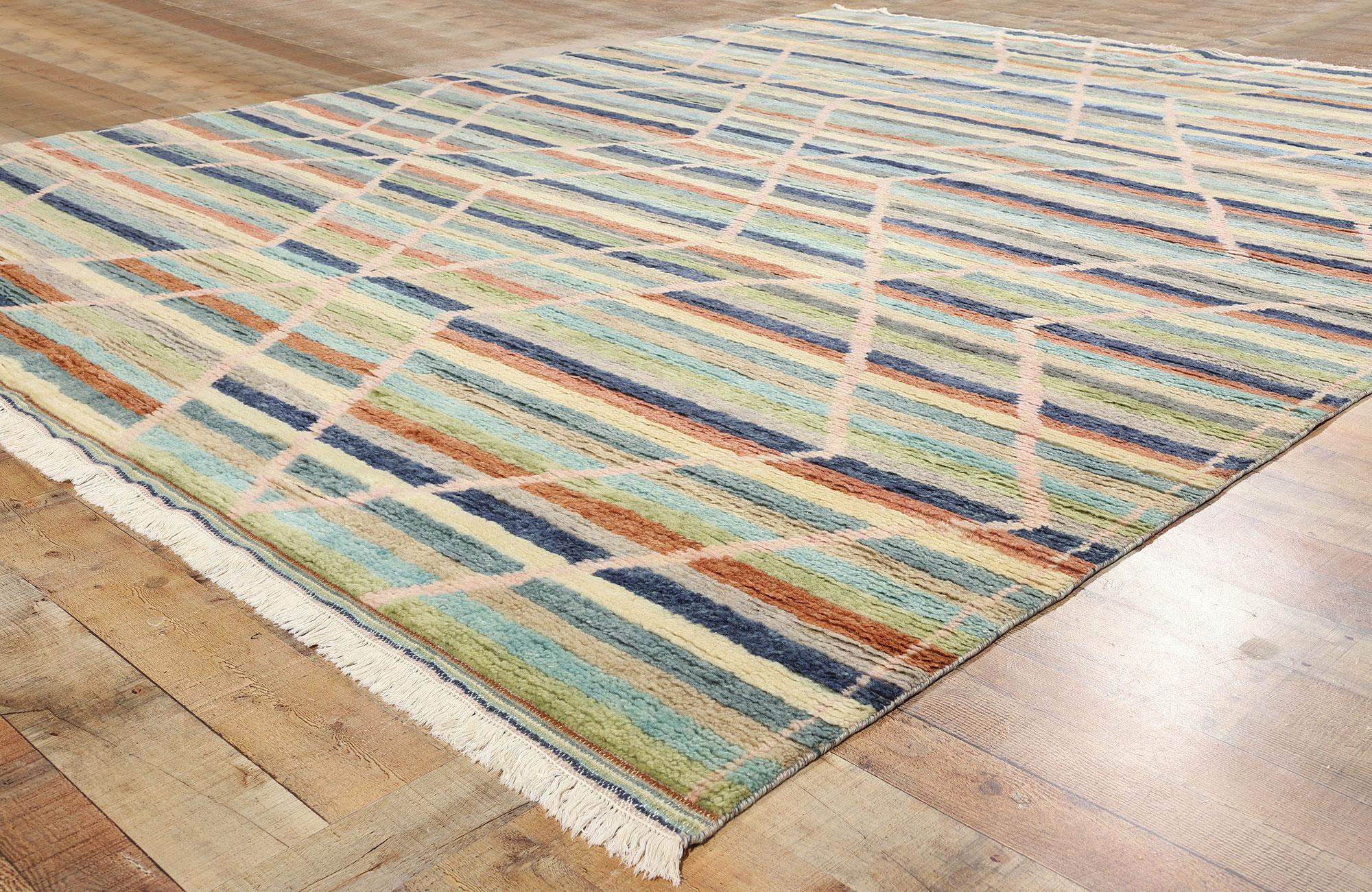 Contemporary New Prismatic Pathways Modern Moroccan Rug, 09'06 x 11'10 For Sale
