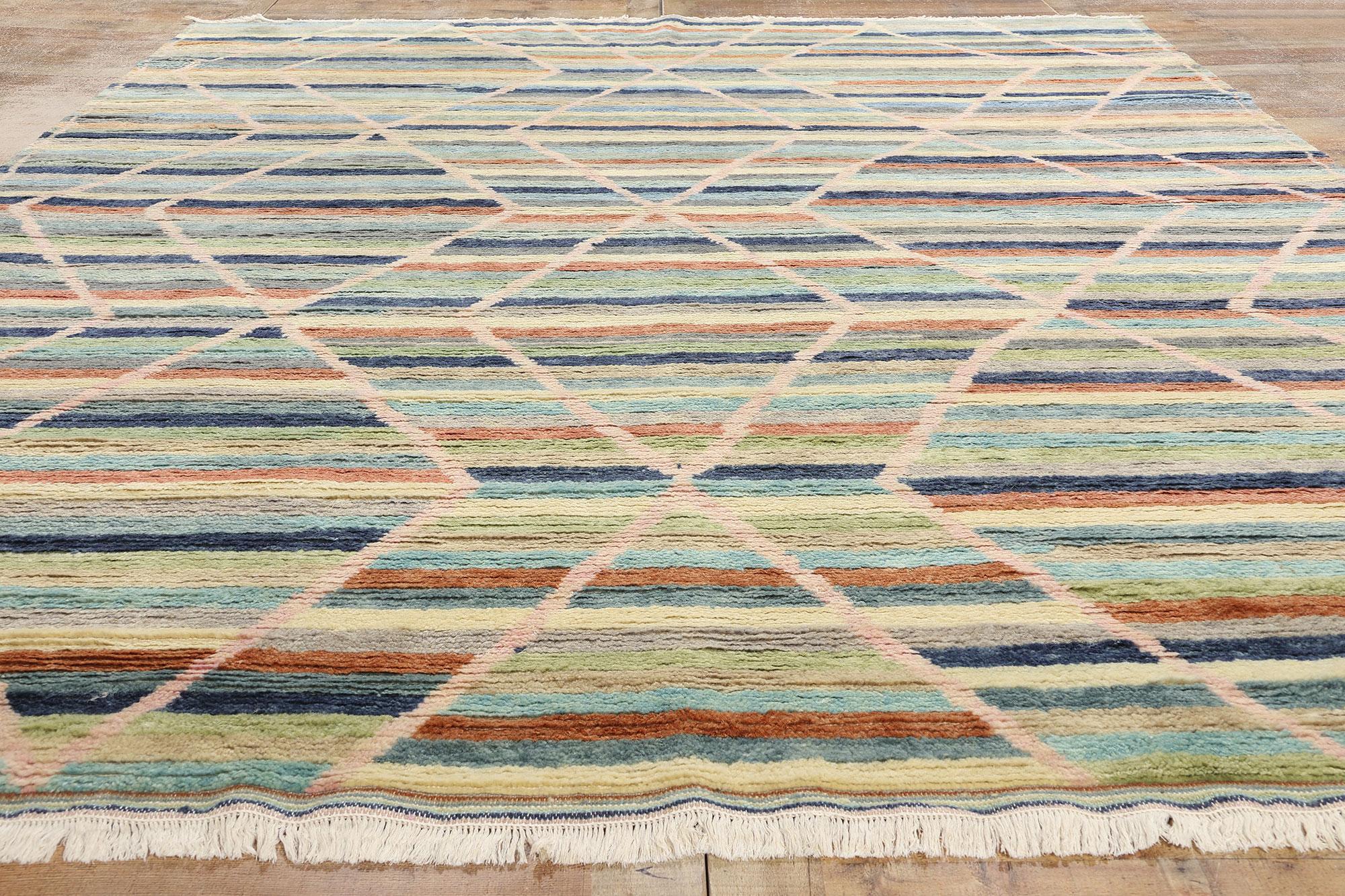 Wool New Prismatic Pathways Modern Moroccan Rug, 09'06 x 11'10 For Sale