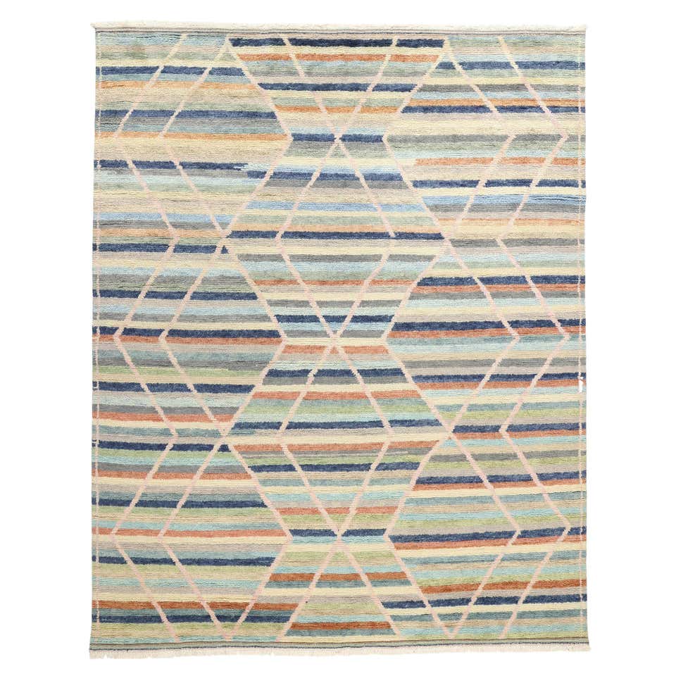 New Colorful Sahara Echoes Modern Moroccan Rug, 09'06 x 12'00 For Sale ...