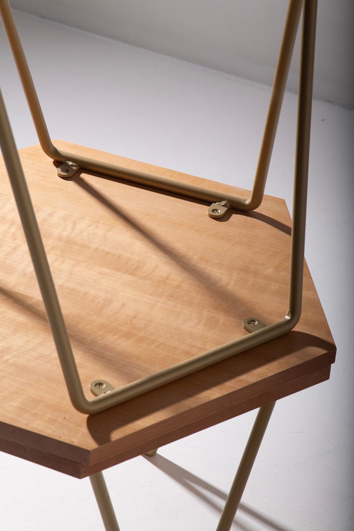 New production and re-edition hexagonal coffee table ISA BERGAMO, certified For Sale 9