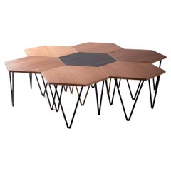 Nueva producción y reedición mesa de centro hexagonal ISA BERGAMO, certificada