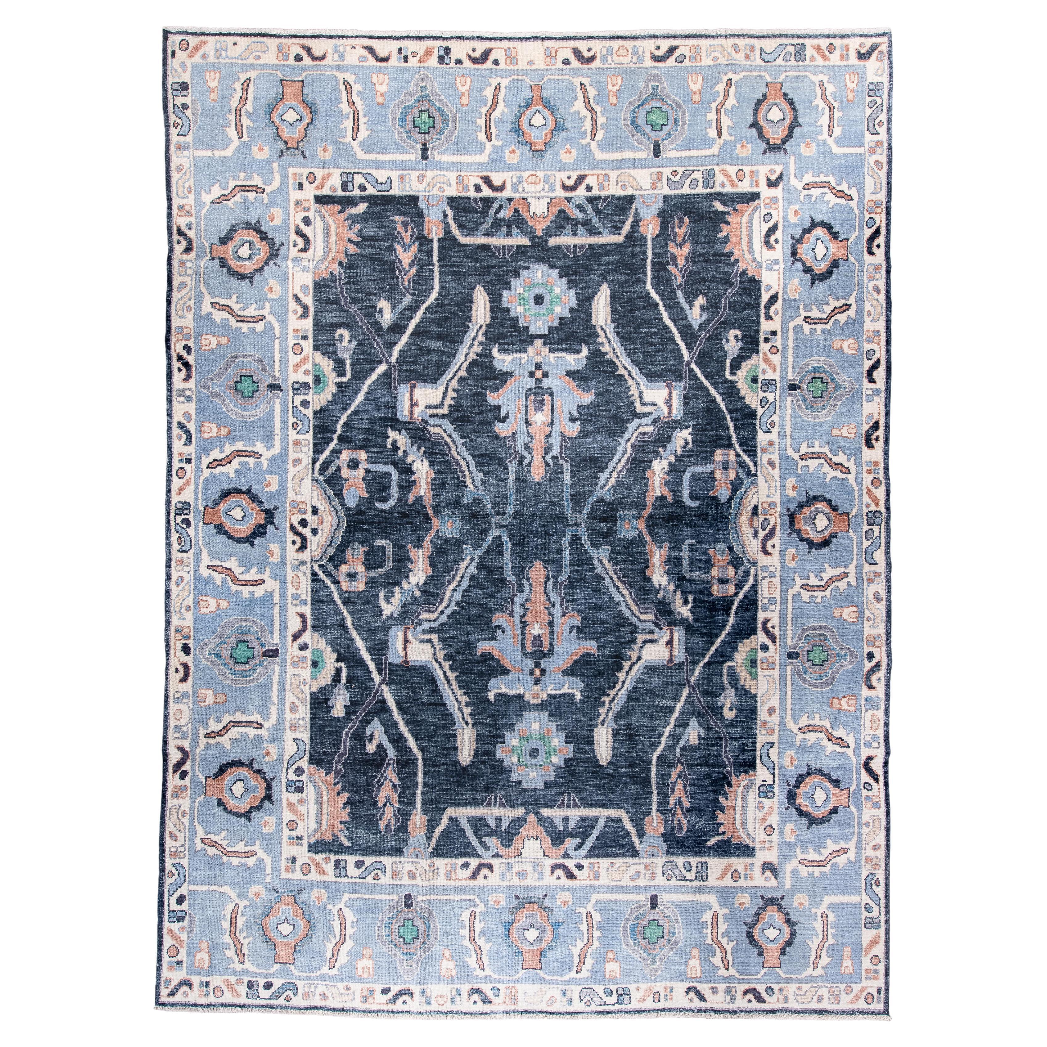 Nouvelle production Oushak en bleu marine et bleu perle
