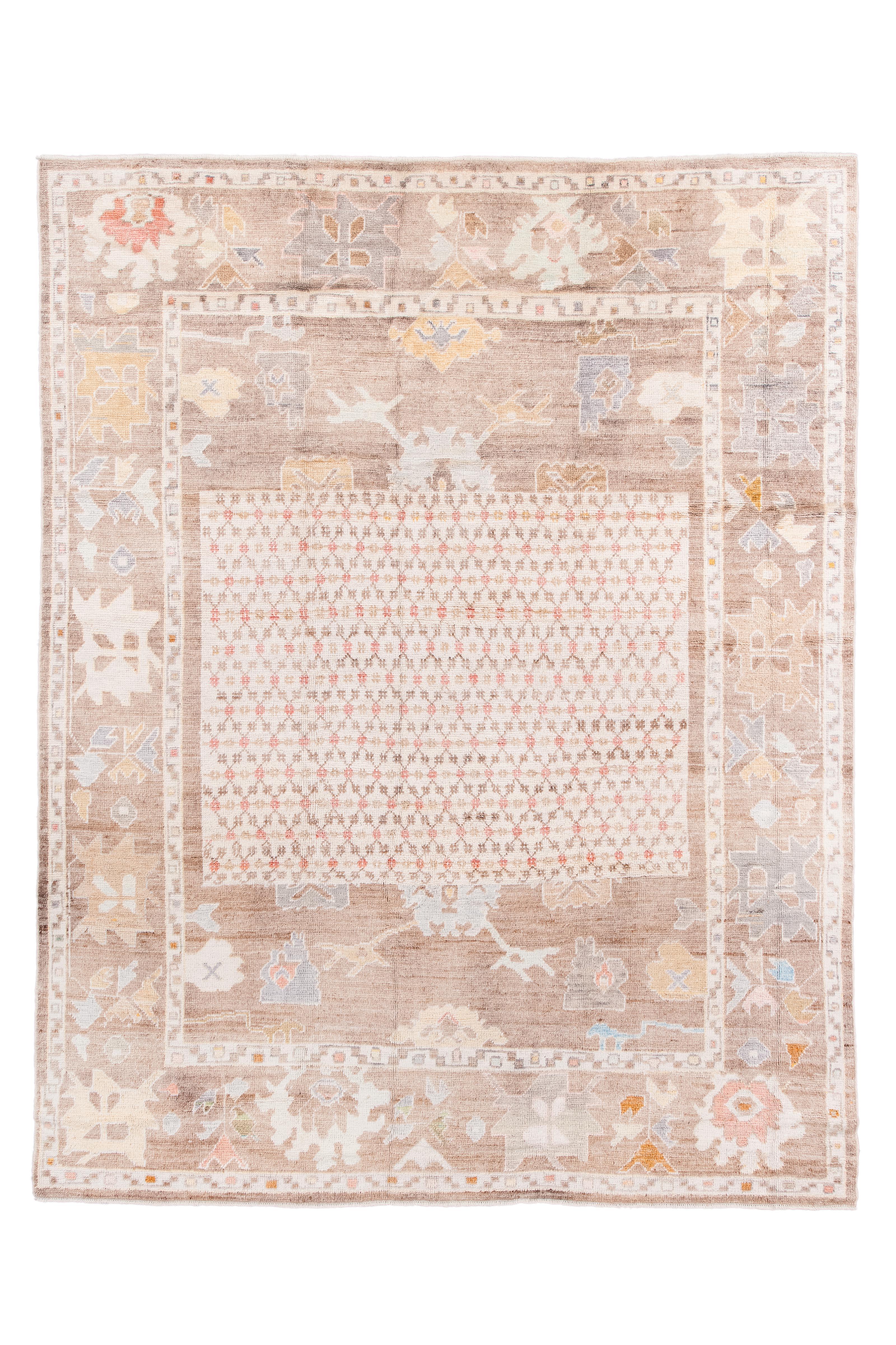 Tapis vintage Oushak de production récente