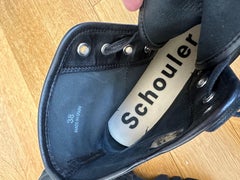 Proenza Schouler The City Black Leather Combat Boots NEW EU 38 Hybrid Sneakers