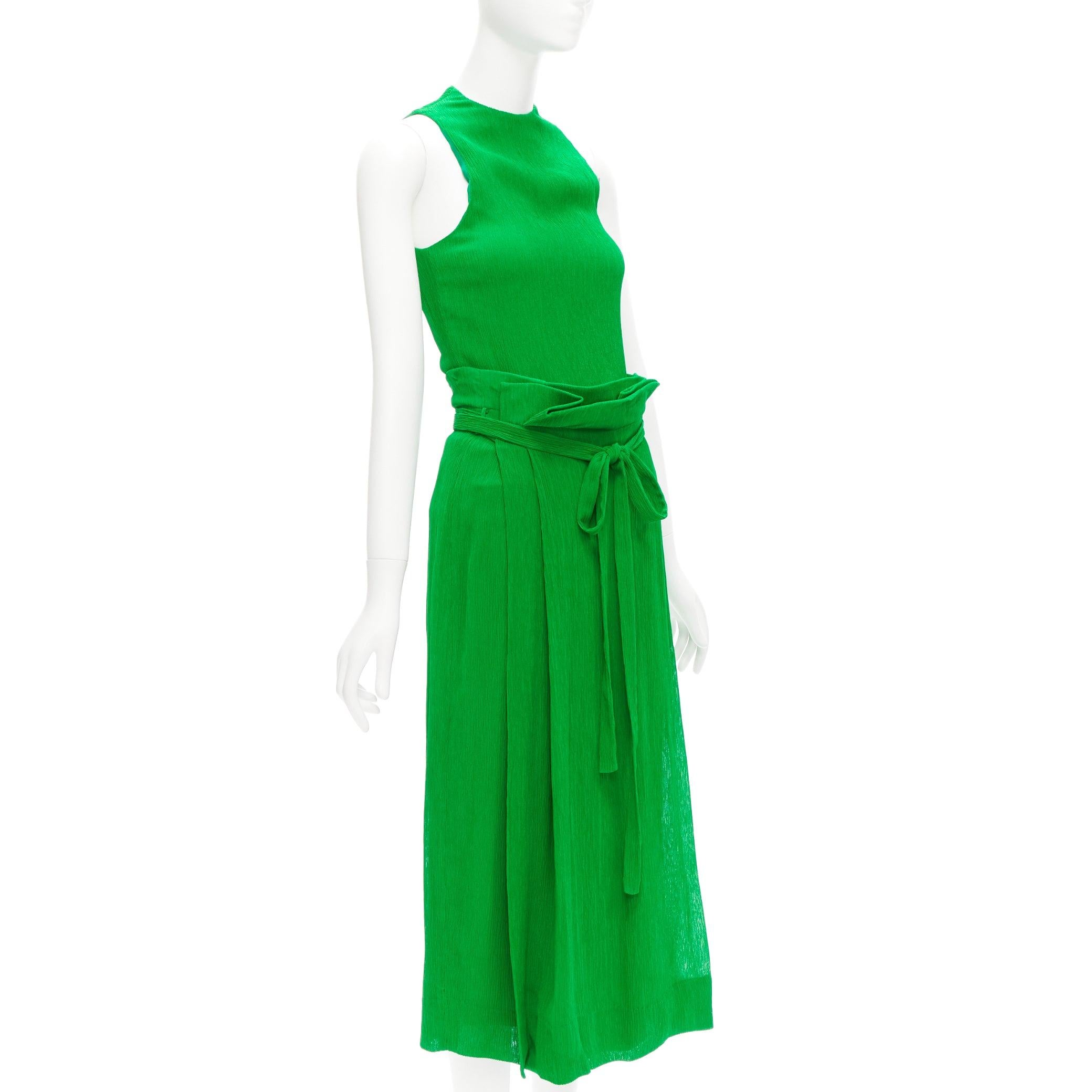 new PROTAGONIST kelly green plisse silk lined tie belt wrap skirt set US0 XS
Reference: CELG/A00393
Brand: Protagonist
Material: Viscose
Color: Green
Pattern: Solid
Closure: Self Tie
Lining: Green Silk
Extra Details: Wrap tie skirt and back zip
